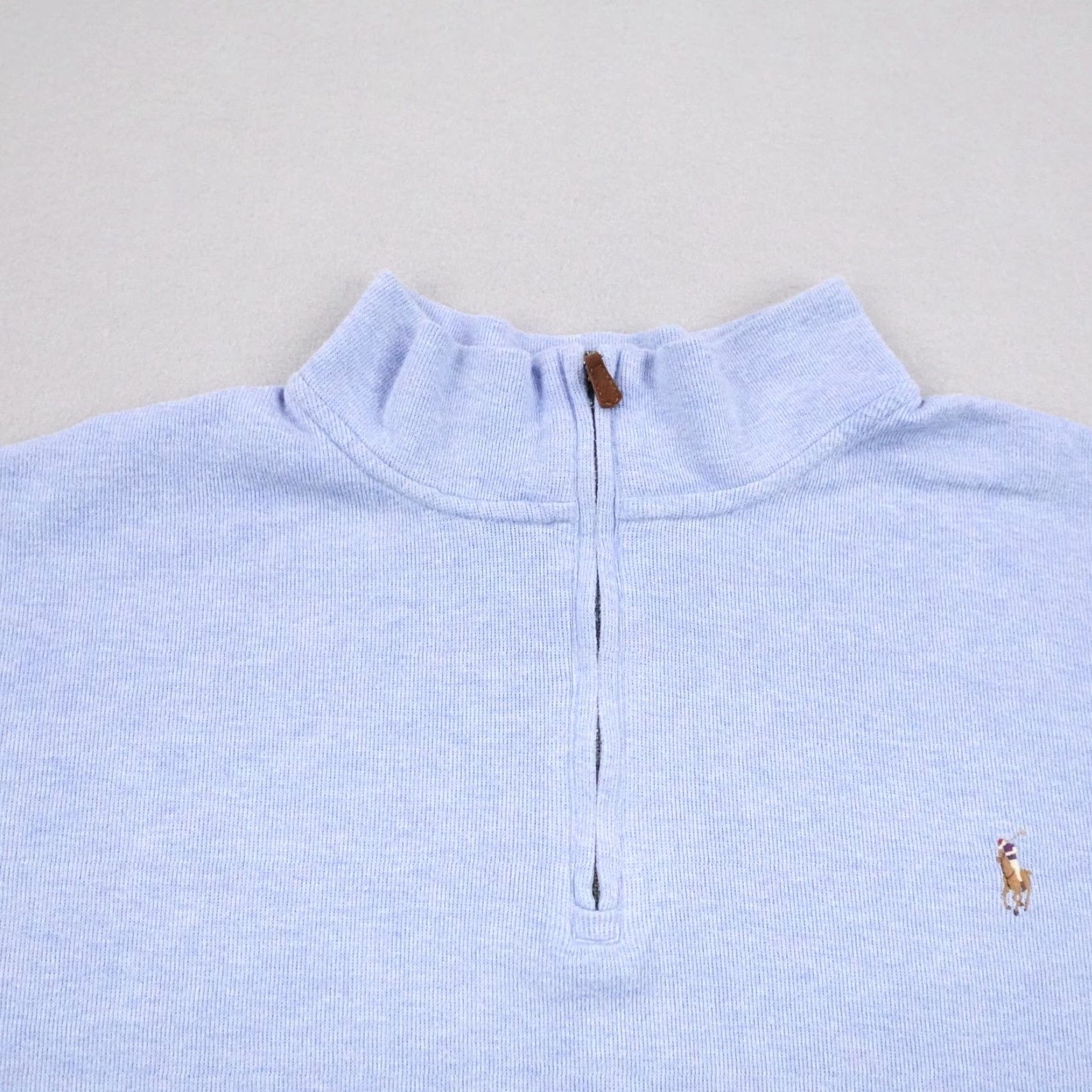 Polo Ralph Lauren Polo Ralph Lauren Sweater Mens 2XLT Blue 1/4 Zip Estate Rib Pullover Knit Mock Neck 1/4 Zip Big & Tall Casual Outdoorsy Daywear Womens Mens Boys Girls Size US XXL / EU 58 / 5 - 2 Thumbnail
