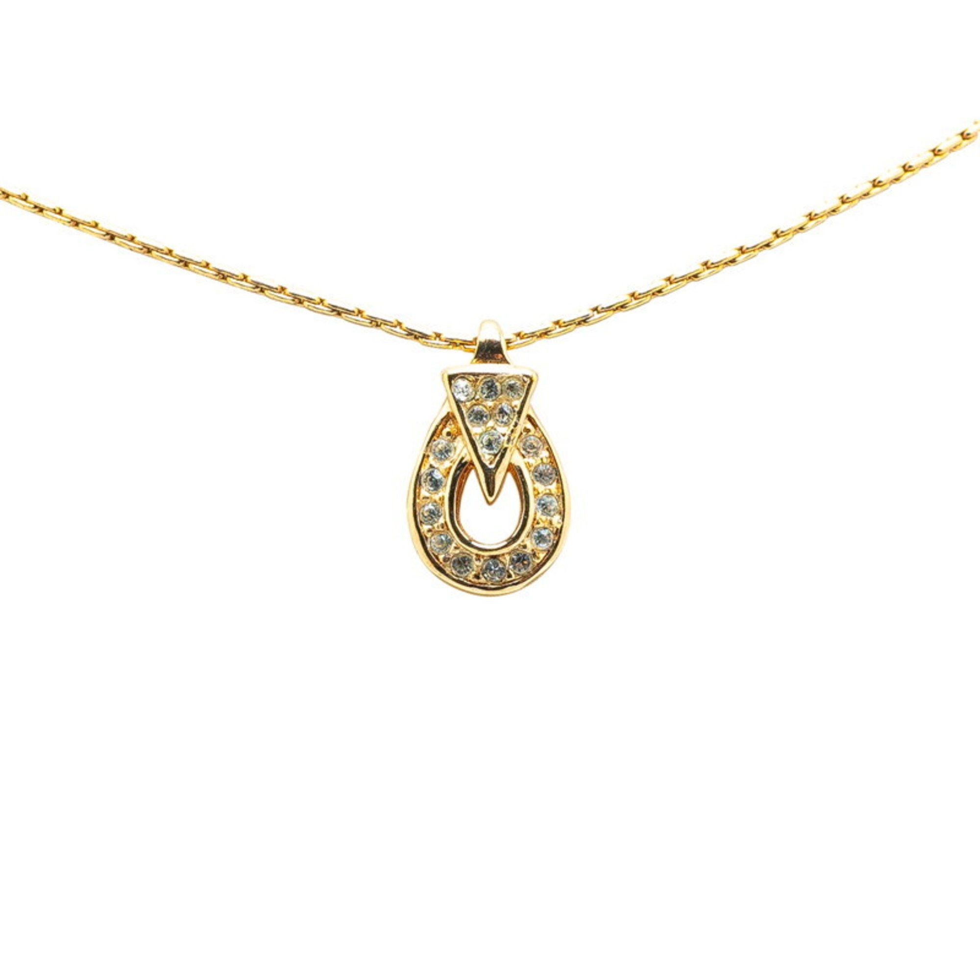 Dior Christian Dior Dior pendant necklace, gold plated with rhinestones, for women. Size ONE SIZE - 1 Thumbnail