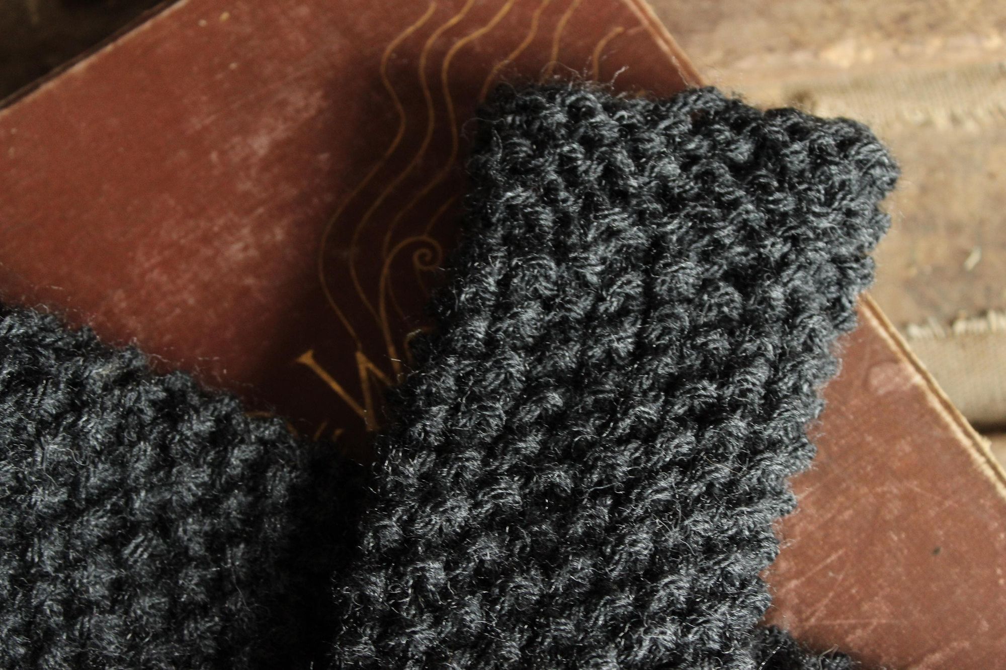 Handmade Hand Knit Fingerless Gloves, Armwarmers in Gray Yarn, Womens Size ONE SIZE - 8 Thumbnail