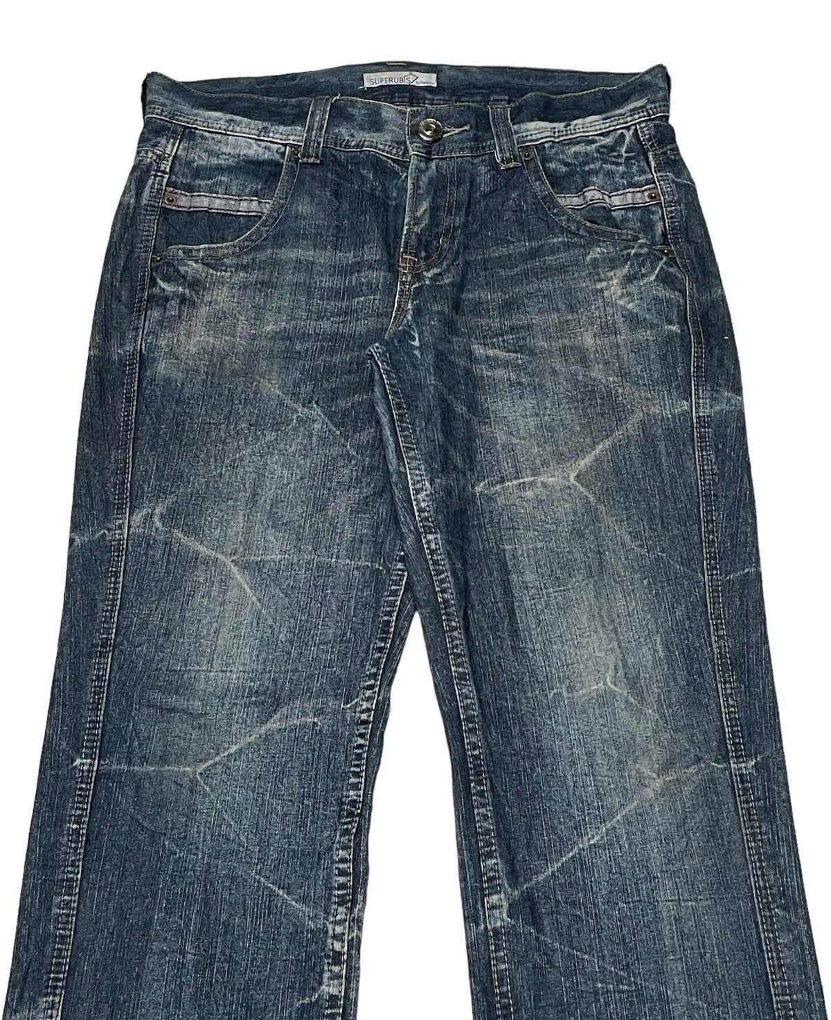 Japanese Brand × Vintage Vintage Japanese Brand Superubis Flared Jeans 2000s Size US 35 - 3 Thumbnail
