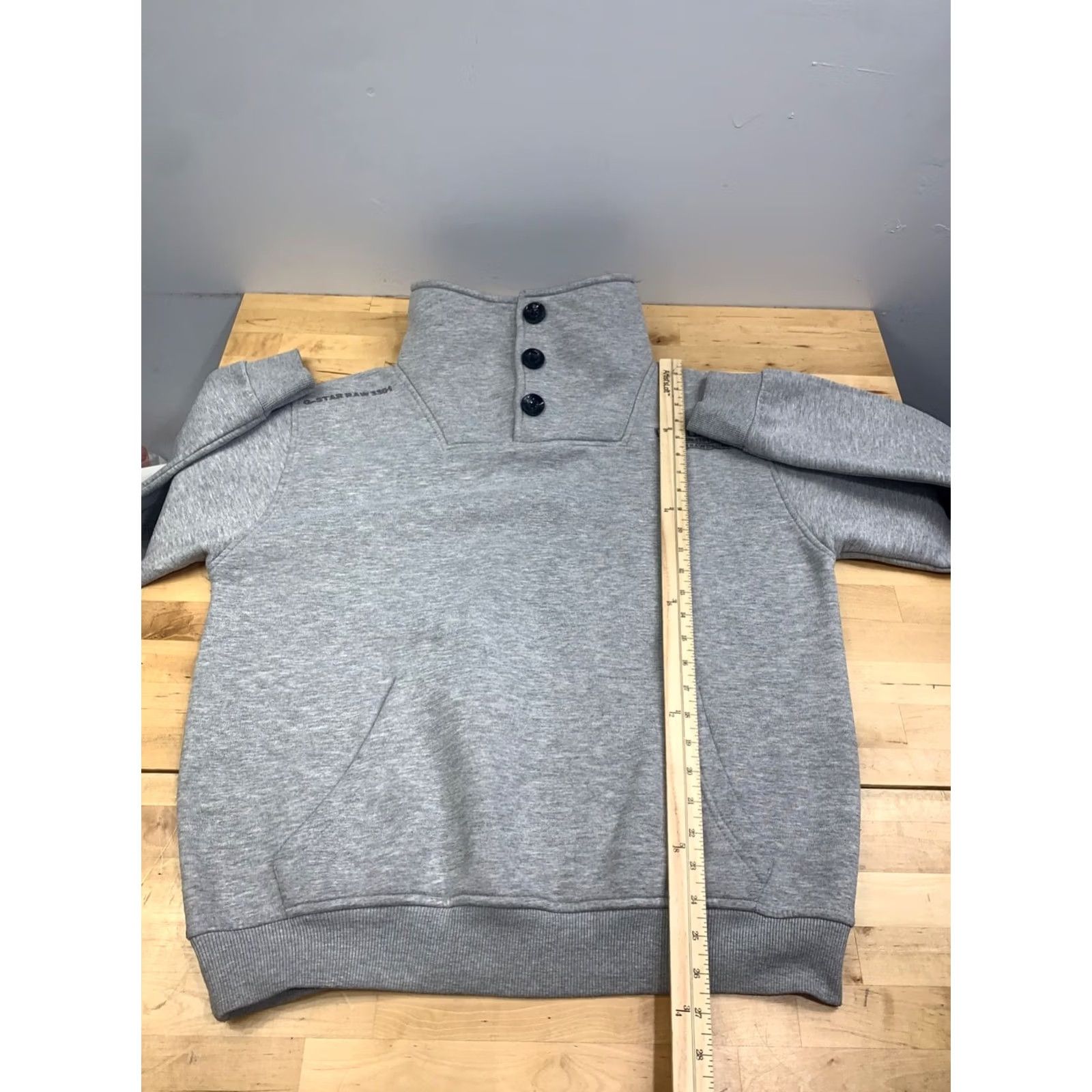 Vintage G Star Raw 3301 Mock Neck Sweatshirt Men XL Gray Pullover Size US XL / EU 56 / 4 - 6 Thumbnail