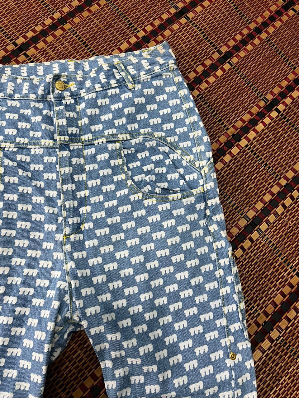 Issey Miyake × mercibeaucoup Issey Miyake Mercibeaucop Full Print Denim Jeans Size US 29 - 12 Thumbnail