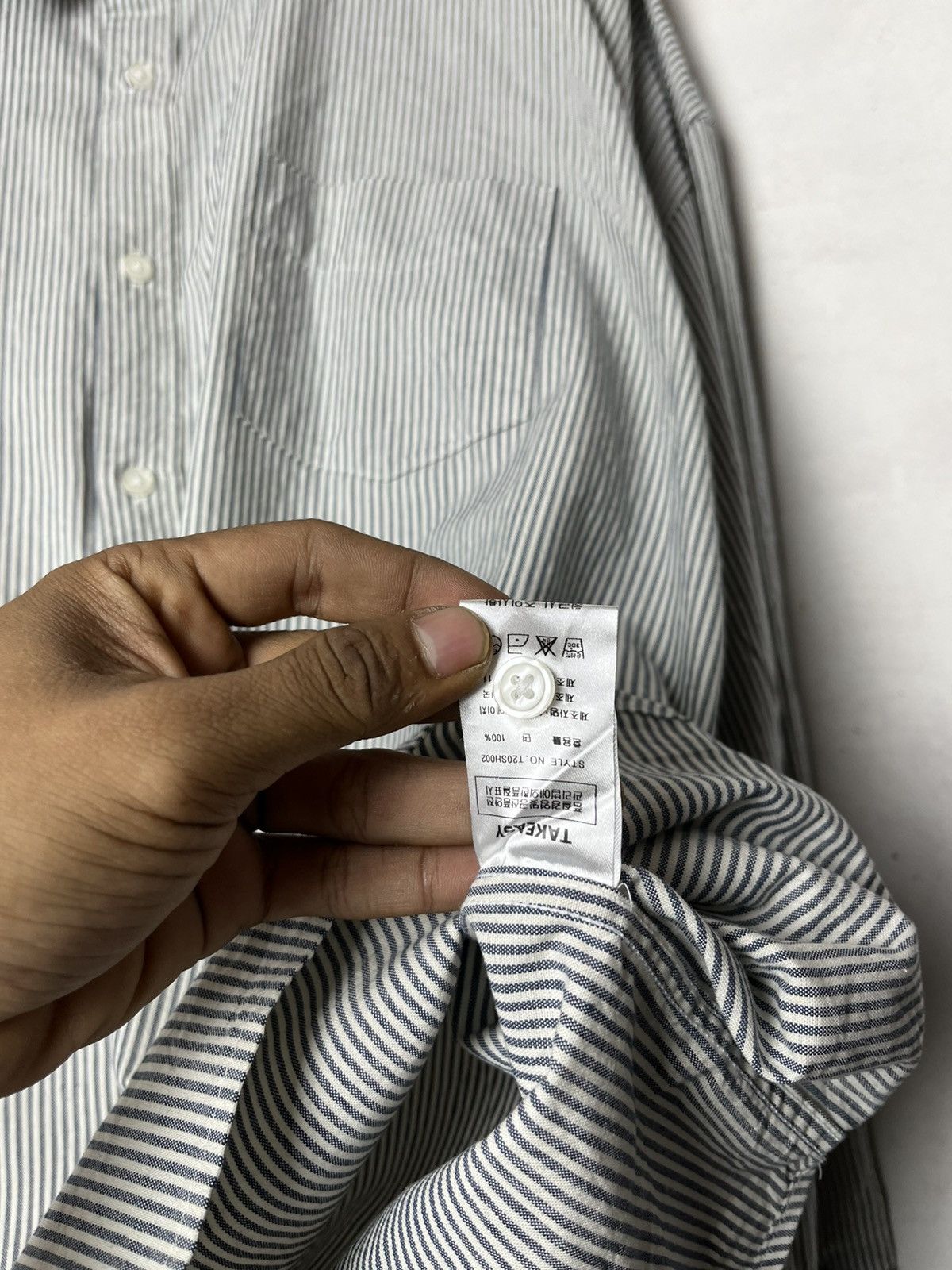 Japanese Brand Takeasy striped oversize button shirt /cdg/kapital/issey/ Size US M / EU 48-50 / 2 - 7 Thumbnail