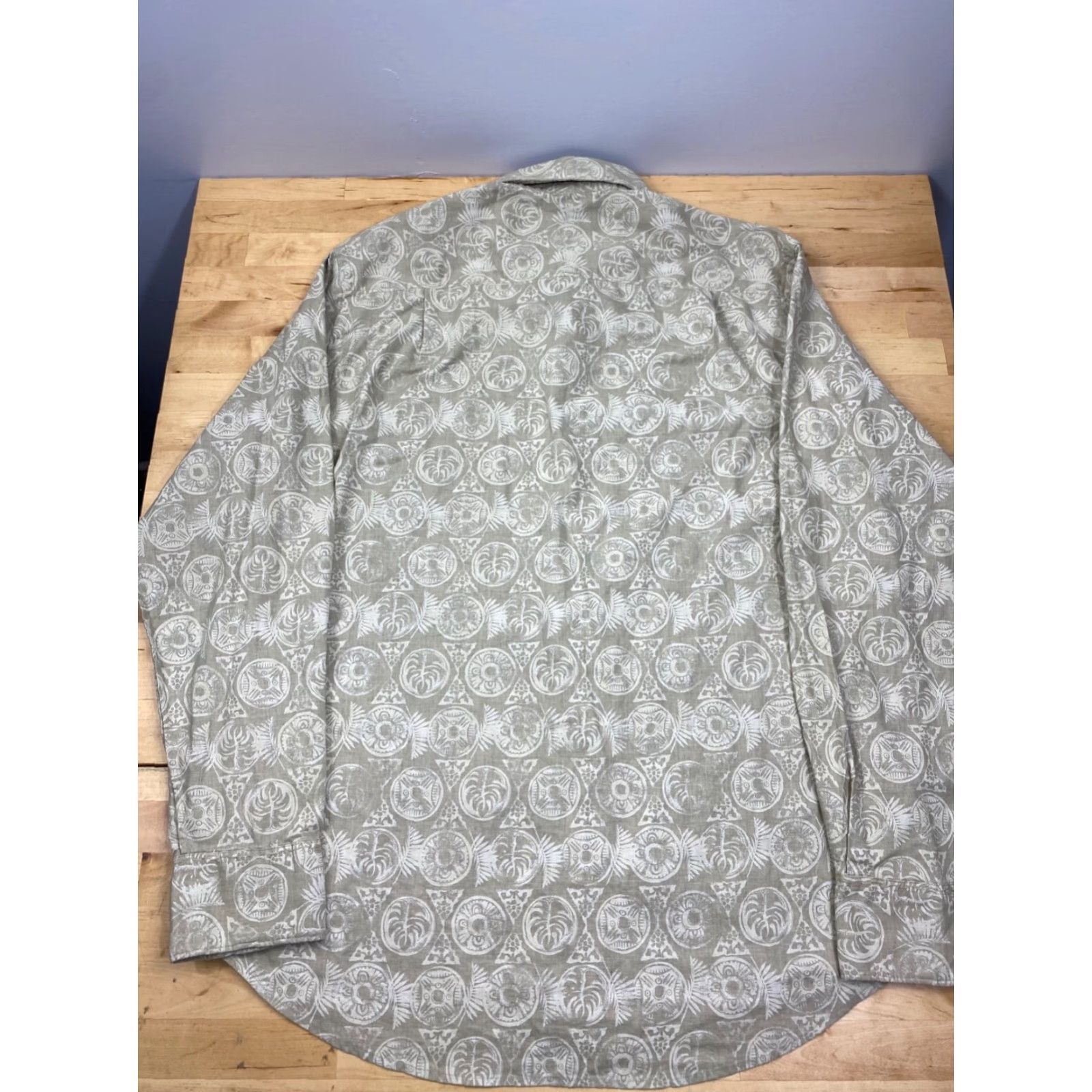 Quiksilver Quiksilver Button-Down Long Sleeve Khaki Floral Pattern L Mens Shirt Size US L / EU 52-54 / 3 - 7 Thumbnail