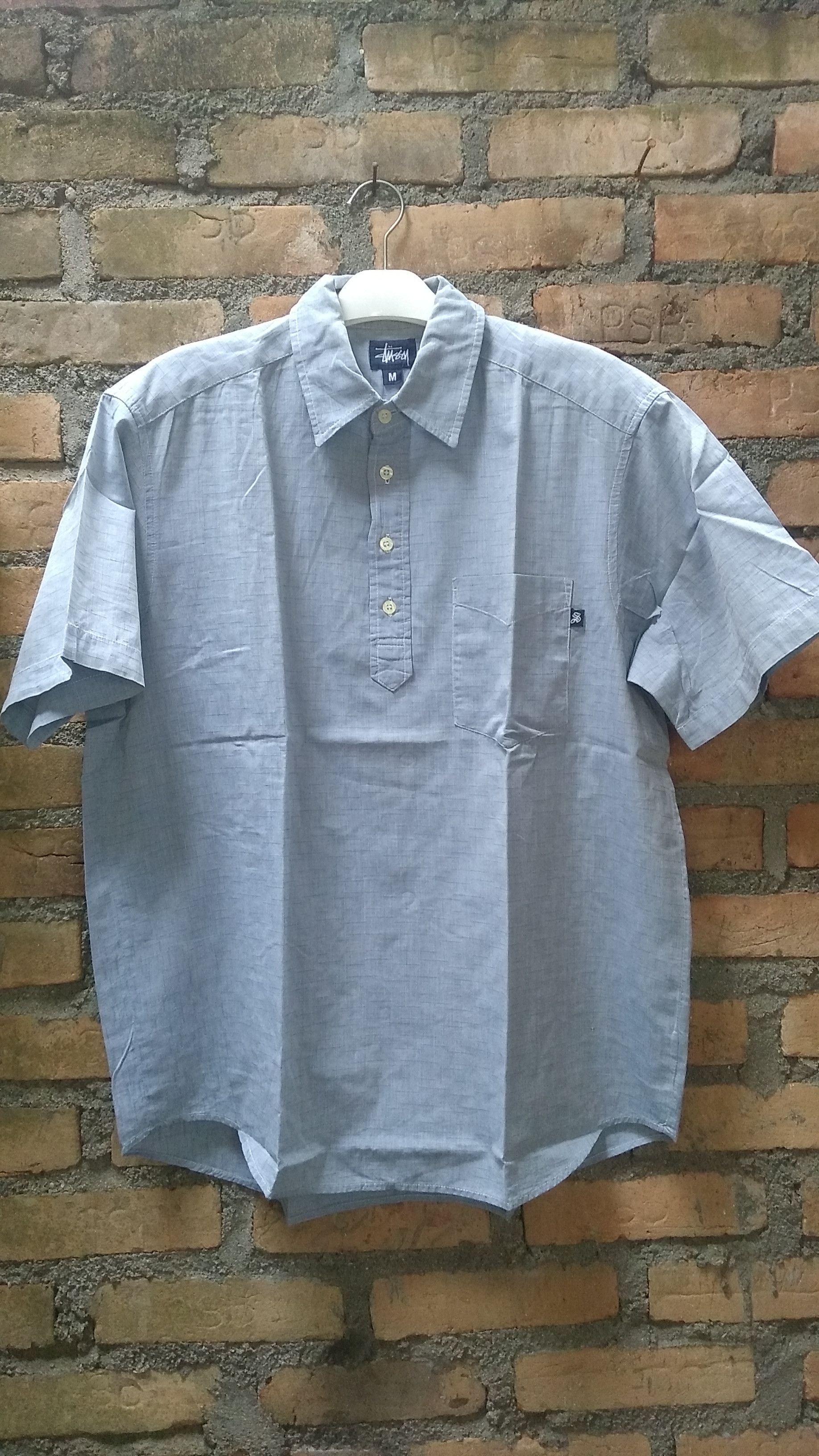 image of Vintage Stussy Shirts Stussy Tshirts in Blue, Men's (Size Medium)