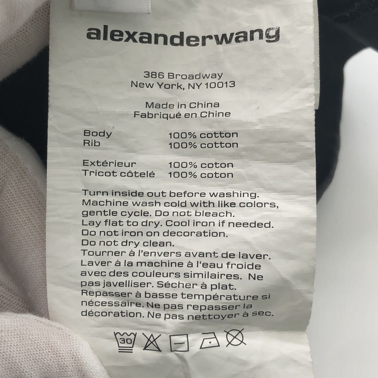 Alexander Wang Alexander Wang Cropped T-shirt Women's Black K26WX Size XS / US 0-2 / IT 36-38 - 7 Thumbnail