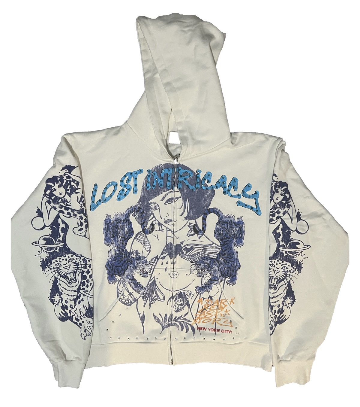 Lost Intricacy 'Twin Tiger' Cream Hoodie