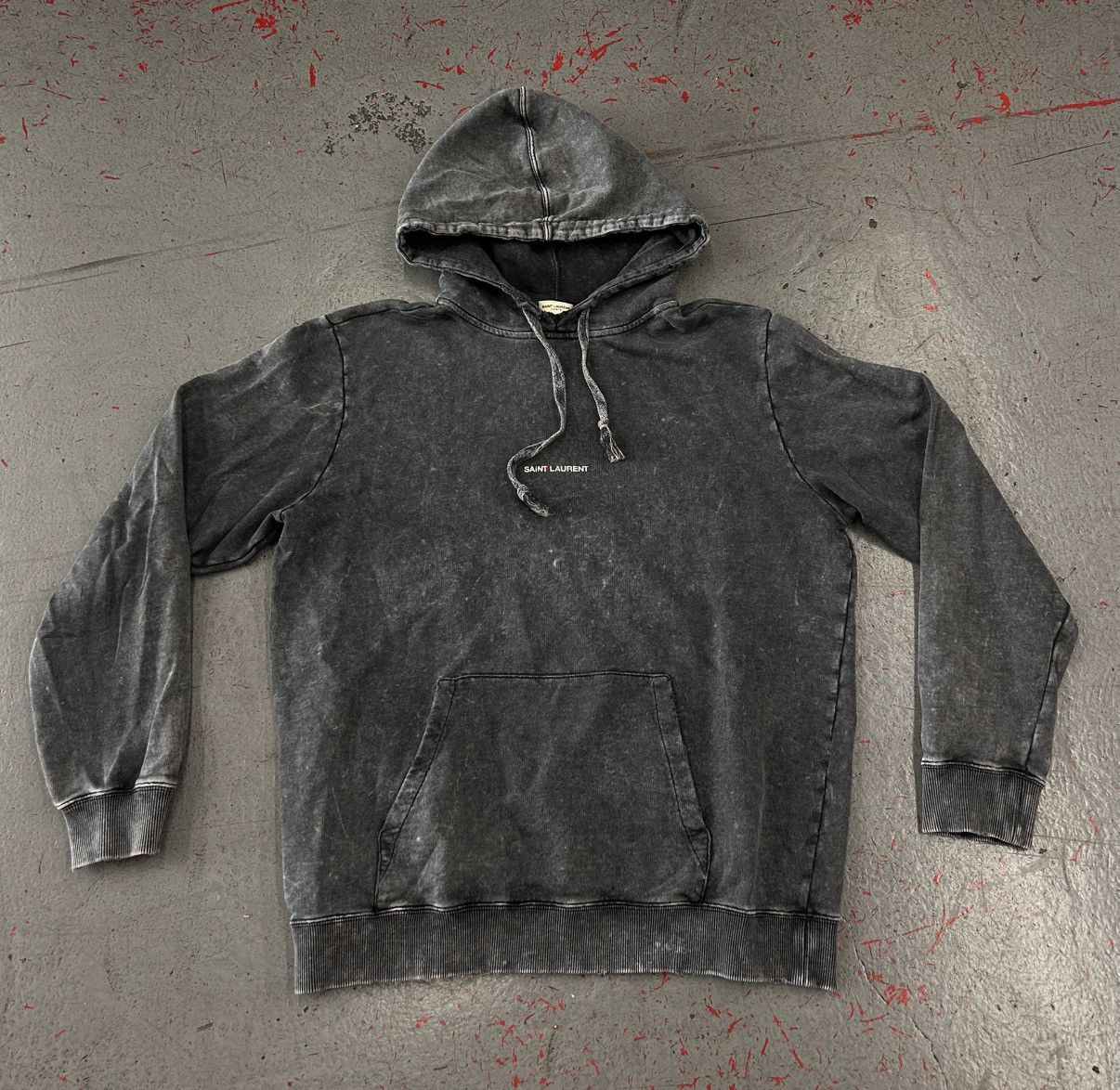 Saint Laurent Paris Saint Laurent Distressed Hoodie Size Large Size US L / EU 52-54 / 3 - 1 Thumbnail