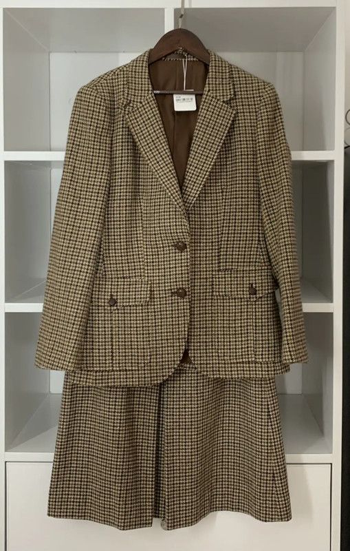 Burberry Burberry Brown Wool Houndstooth Dress Size M / US 6-8 / IT 42-44 - 1 Thumbnail