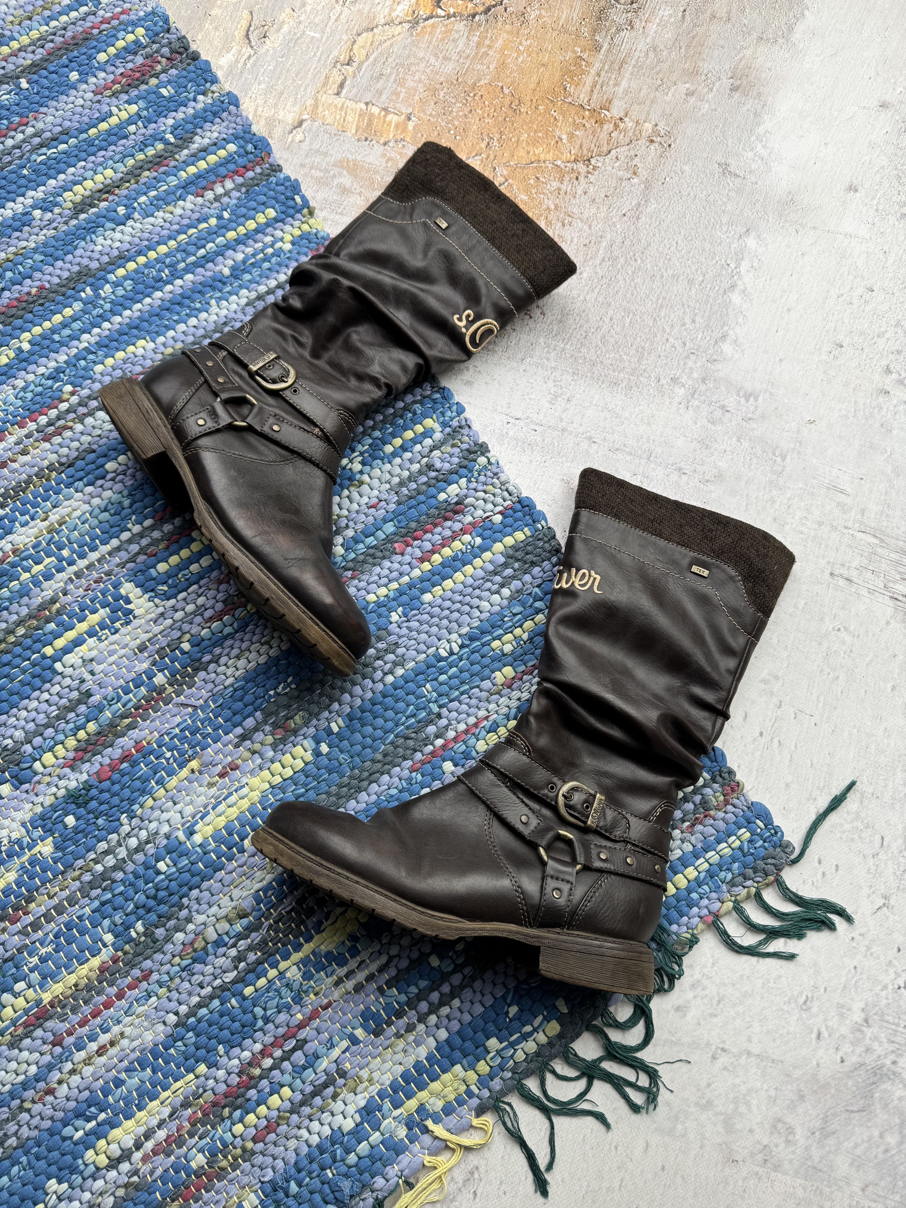 Japanese Brand Vintage Belted Boots A724D6(398) Size US 6 / IT 36 - 1 Thumbnail