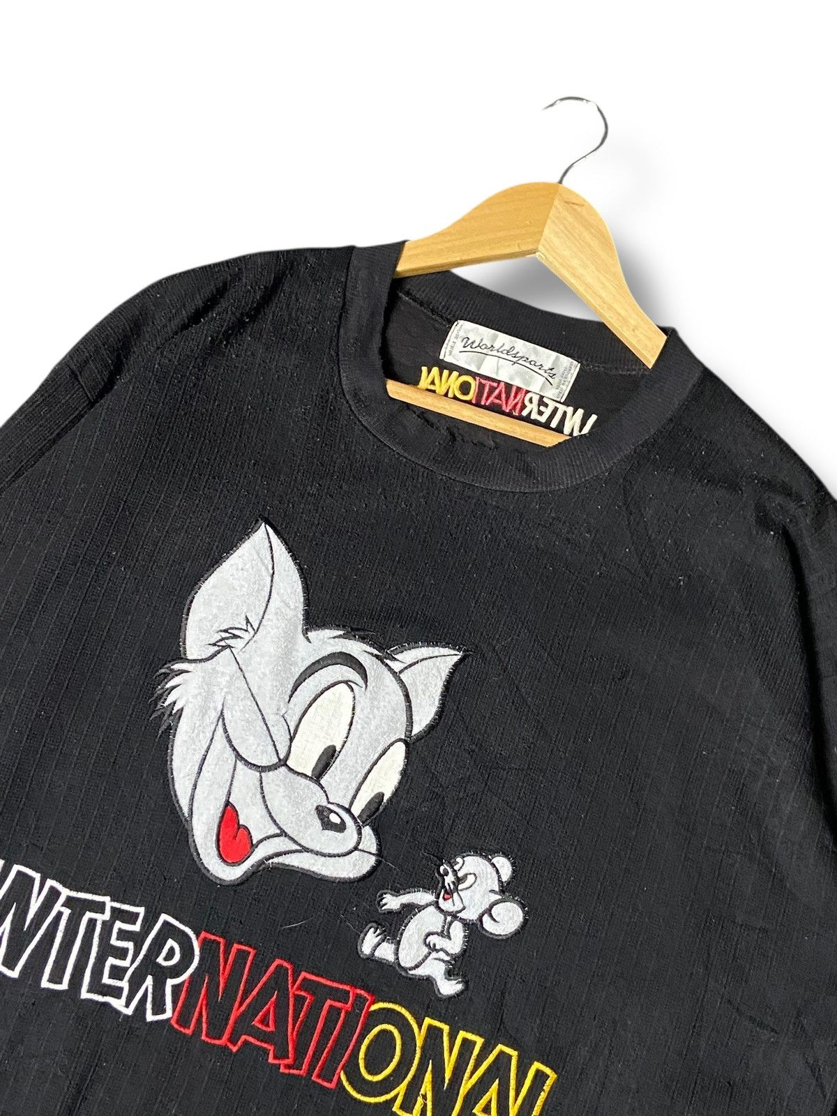Japanese Brand Worldsports Tom & Jerry Embroidered Long Sleeve Tee (161) Size US M / EU 48-50 / 2 - 6 Thumbnail