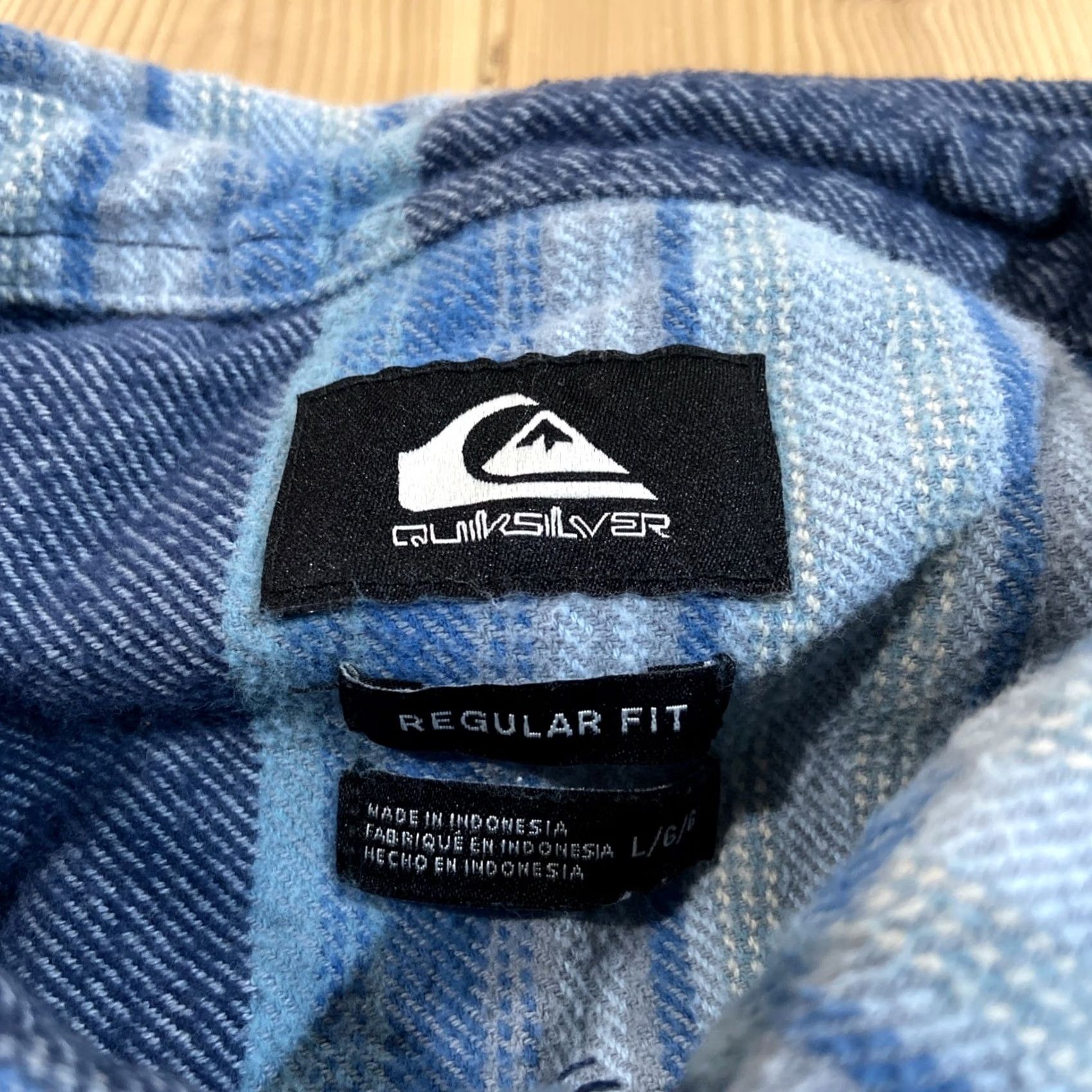 Quiksilver Quiksilver Shirt Men's Button-Up Long Sleeve Plaid Blue Cotton Regular L Size US L / EU 52-54 / 3 - 3 Thumbnail