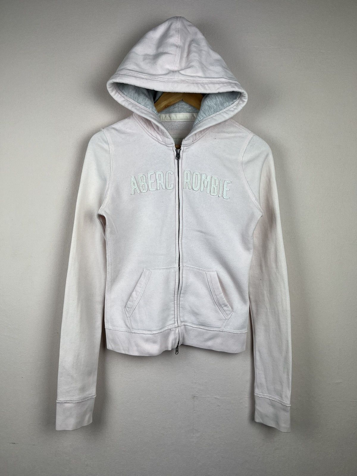 Abercrombie & Fitch Abercrombie & Fitch Y2K Muscle Women's Zip Up Hoodie White Size XL / US 12-14 / IT 48-50 - 1 Thumbnail