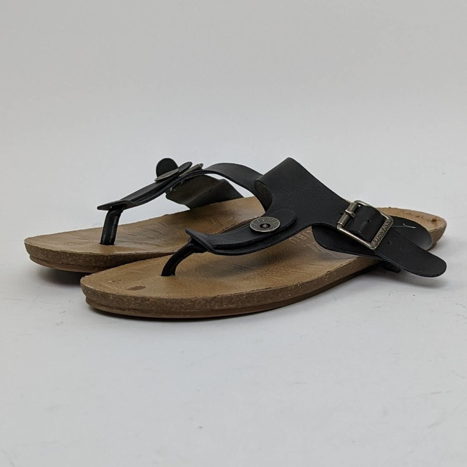 Designer Blowfish Black Wide T-Strap Thong Sandals - 8 Size US 8 / IT 38 - 4 Thumbnail