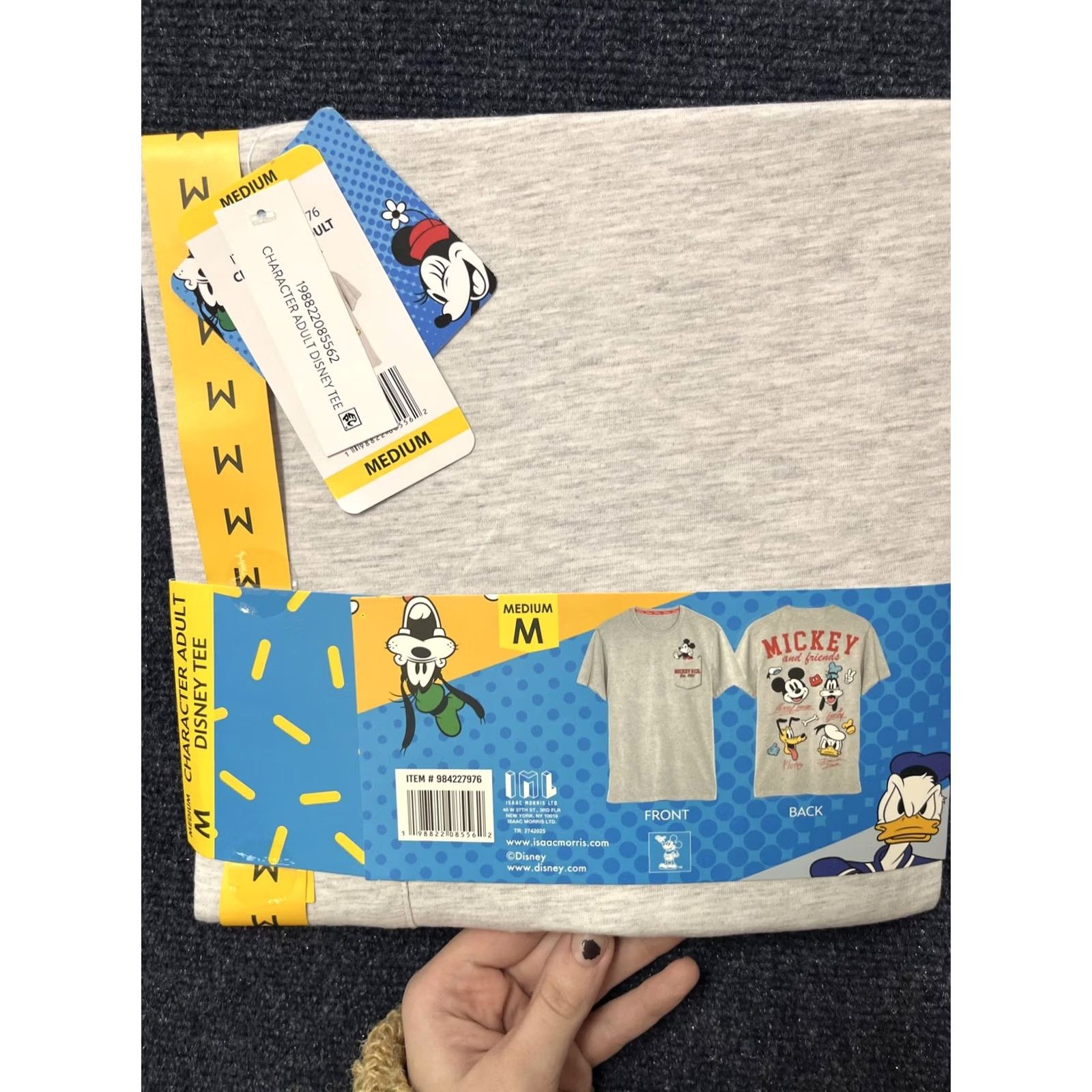 Disney Disney Mickey And Friends Shirt Mens Medium Gray Embroidered Graphic Tee T-Shirt Size US M / EU 48-50 / 2 - 4 Thumbnail