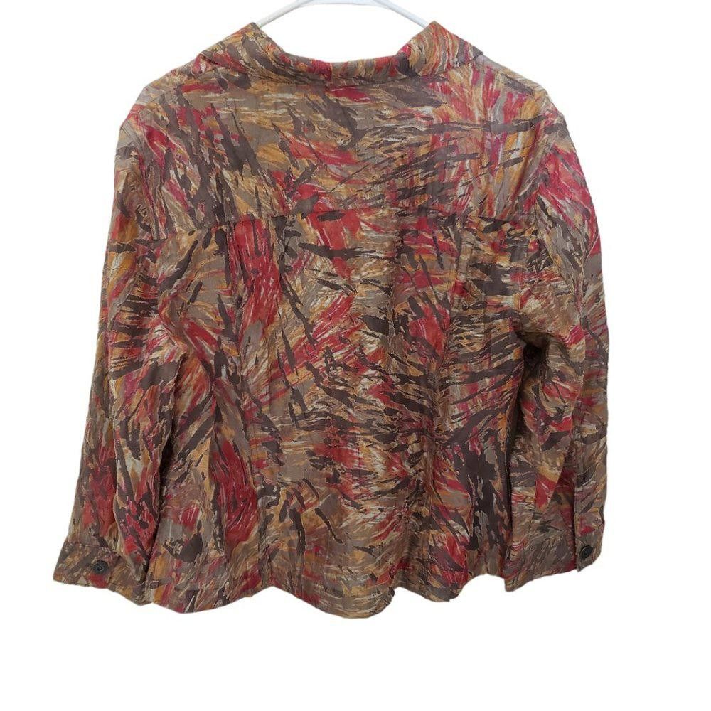 Designer CT194a Ruby Rd. Zip Front Multi Color Sheer Shirt 16 Size XXL / US 16-18 / IT 52-54 - 2 Thumbnail