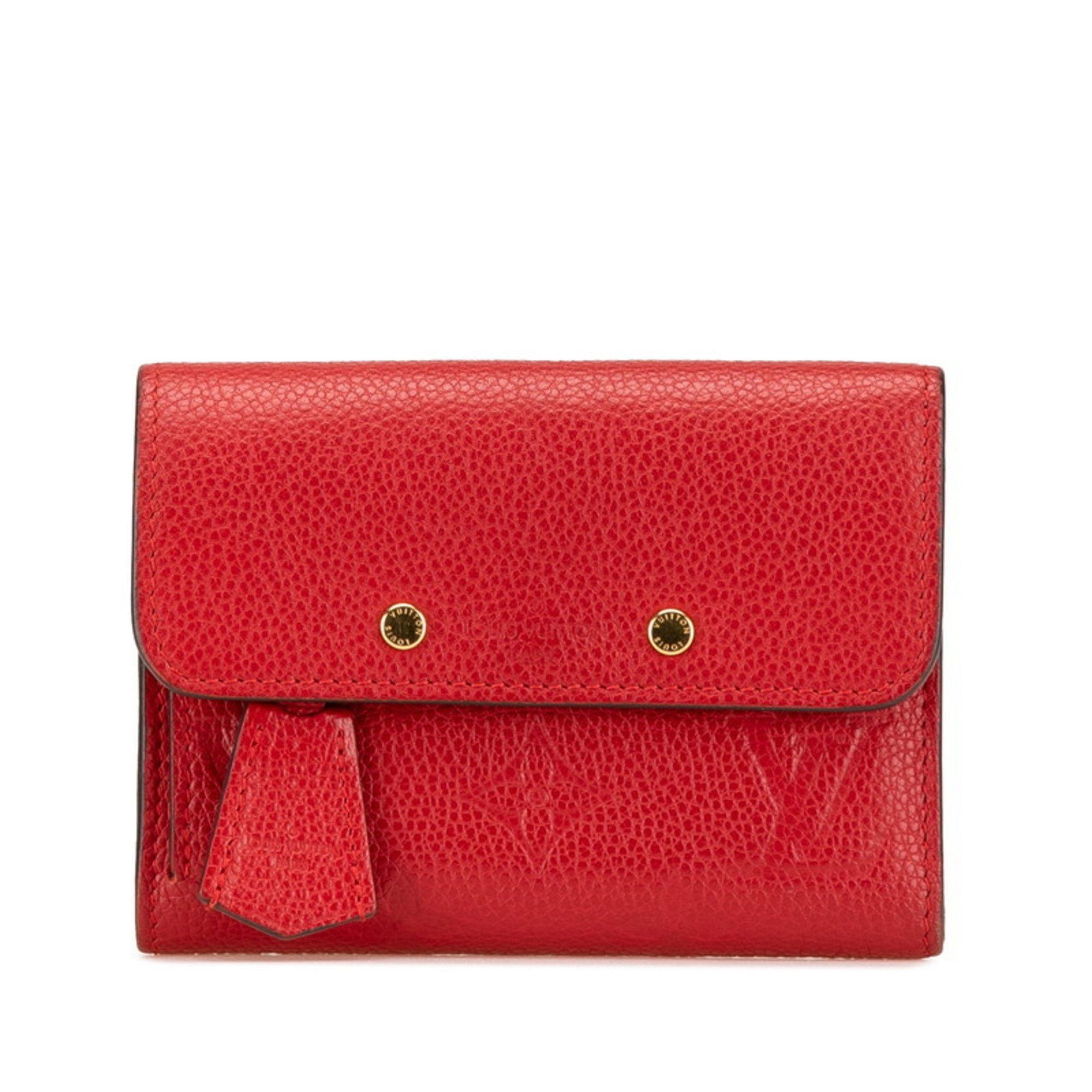 Louis Vuitton Louis Vuitton Monogram Empreinte Portefeuille Pont Neuf Tri-fold Wallet M62185 Red Cerise Leather Women's LOUIS VUITTON Size ONE SIZE - 1 Thumbnail