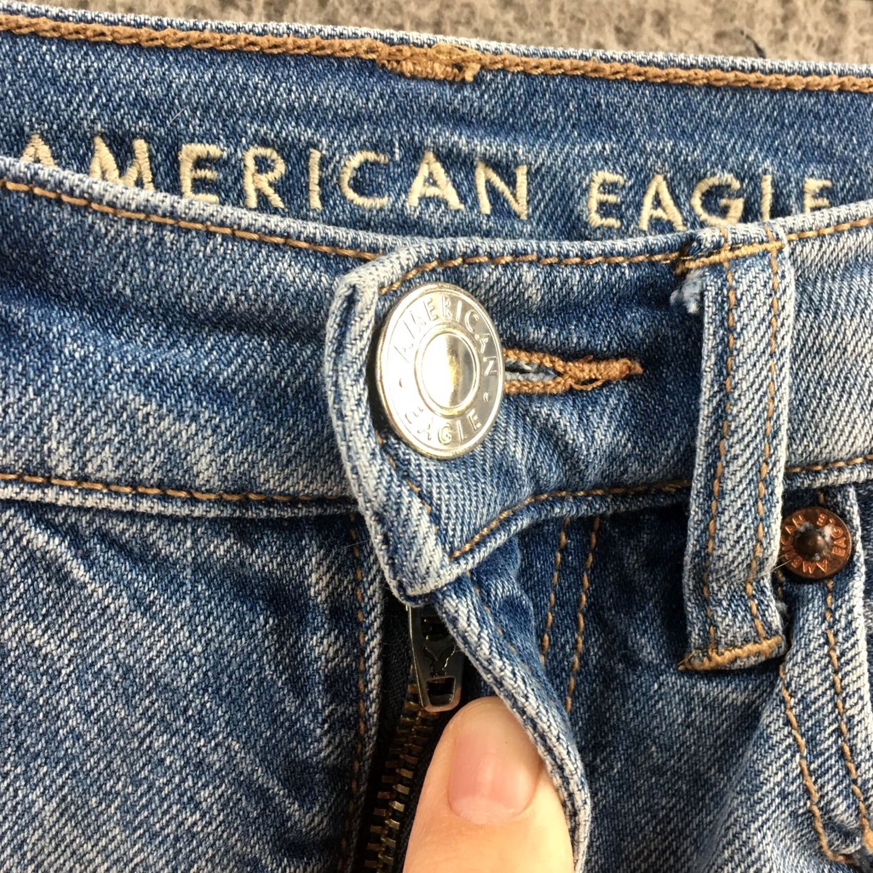 American Eagle Outfitters American Eagle Outfitters Straight Jeans Womens 4S Blue Denim Regular 28x26.5 Jeans Mens? No Size 27" / US 4 / IT 40 - 4 Thumbnail