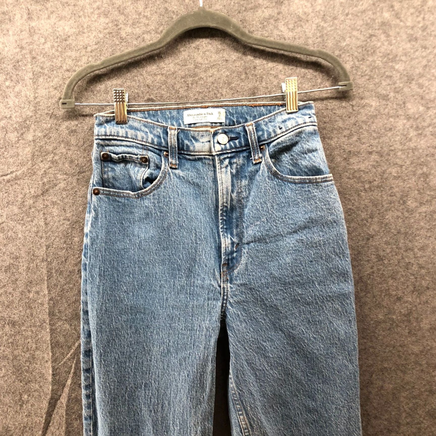 Abercrombie & Fitch VINTAGE Abercrombie & Fitch The 90s Straight Ultra High Rise Jean Womens 2R / 26 Blue Size 26" / US 2 / IT 38 - 3 Thumbnail