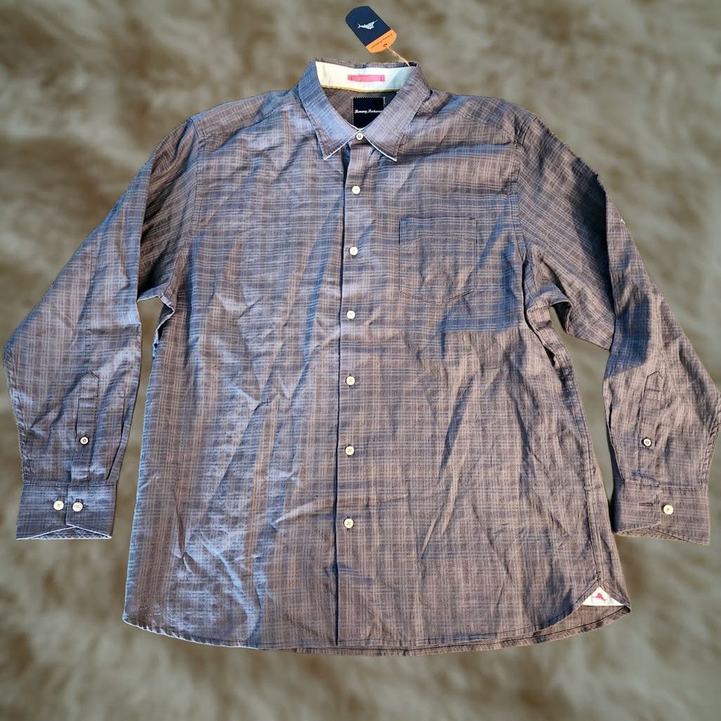 Tommy Bahama VINTAGE Tommy Bahama Shirt Mens XL Blue Plaid Stretch Linen Blend Button Beach NEW Size US XL / EU 56 / 4 - 1 Thumbnail