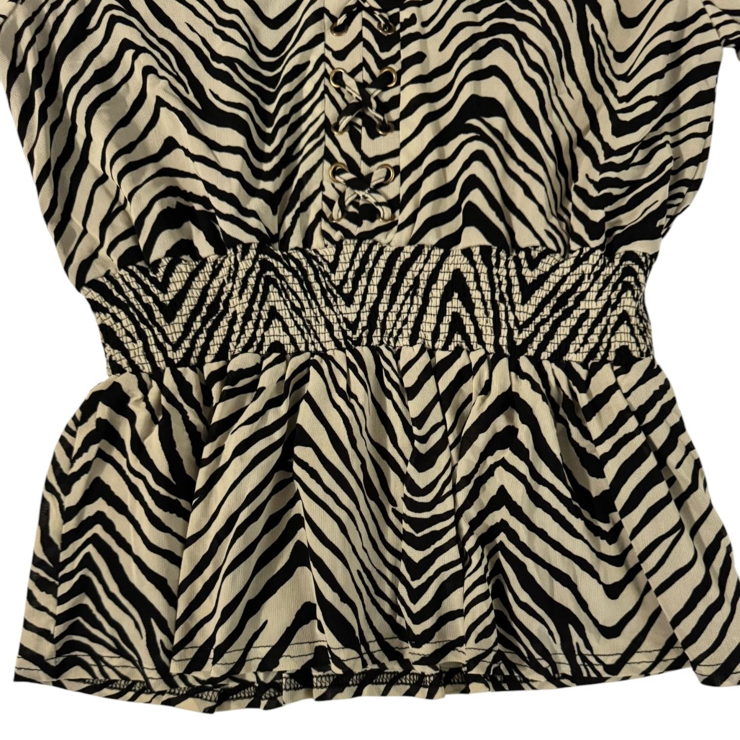 Other Ember Women’s Black & Tan Zebra Stripe Long Sleeve Top Small Size S / US 4 / IT 40 - 3 Thumbnail