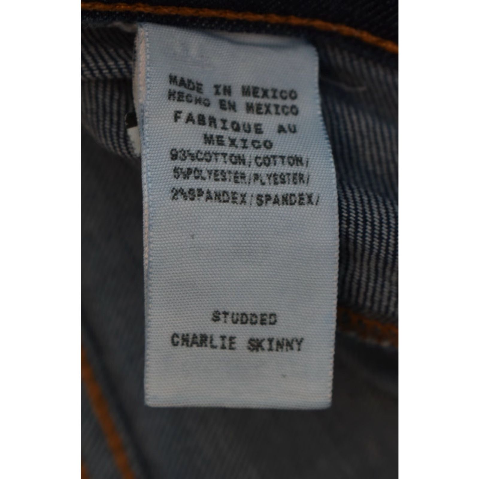 Lucky Brand Lucky Brand Charlie Skinny Jeans Womens 28x33 Slim Denim Blue Studded Distressed 00/24 Size 28" / US 6 / IT 42 - 8 Thumbnail