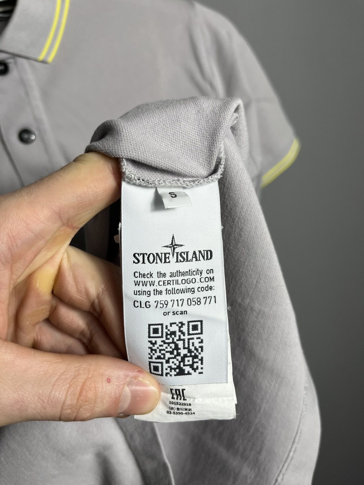 Stone Island stone island 101522s18 gray mens polo shirt Slim Fit cotton Size US S / EU 44-46 / 1 - 4 Thumbnail