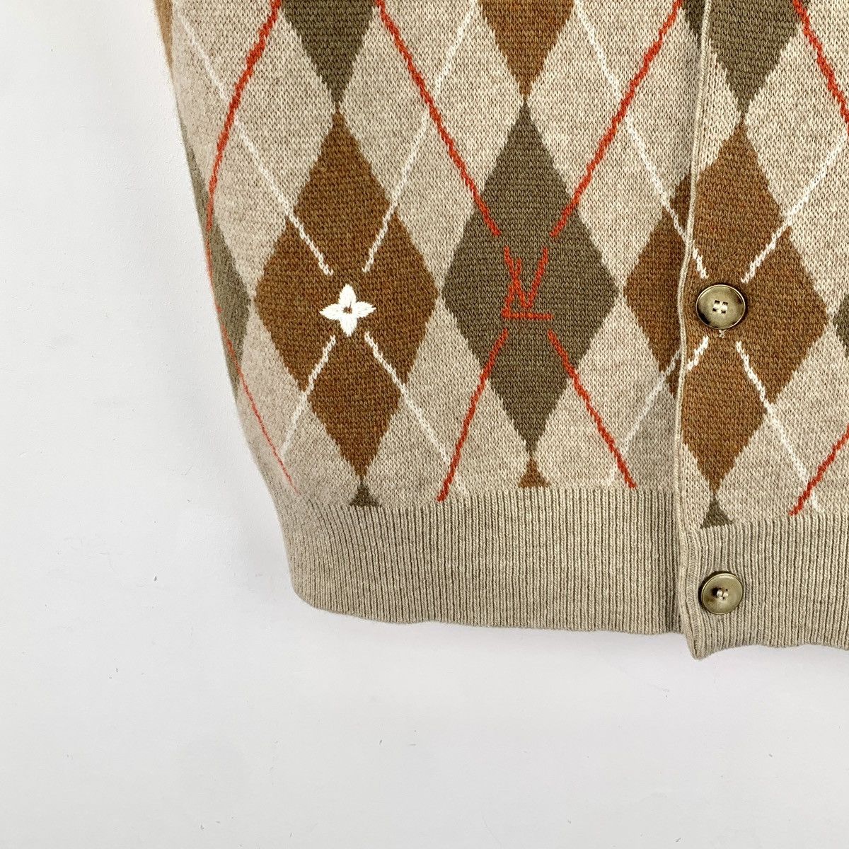 Louis Vuitton Louis Vuitton Checked Wool V-neck Sleeveless Knit Vest K26WX Size US L / EU 52-54 / 3 - 4 Thumbnail