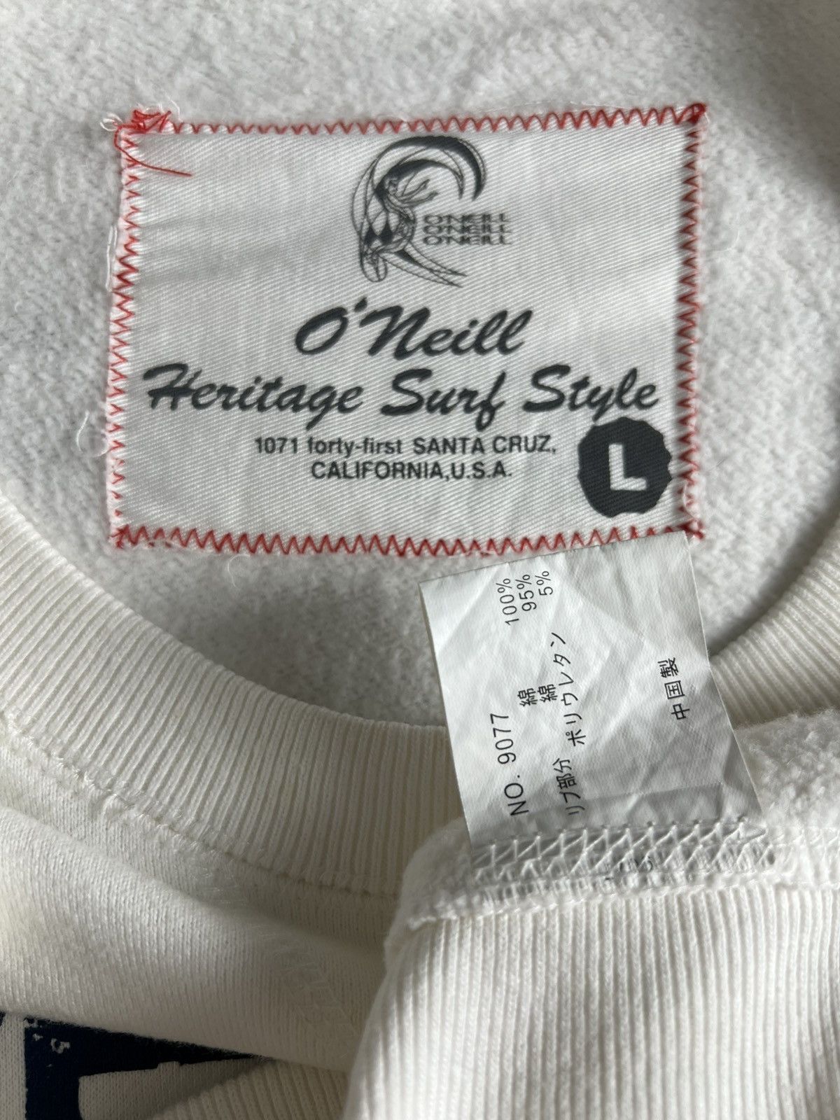 O'Neill × Quiksilver × Vintage Vintage Wetsuits Oneill Santa Cruz Surfin Crew Sweatshirt Size US L / EU 52-54 / 3 - 9 Thumbnail