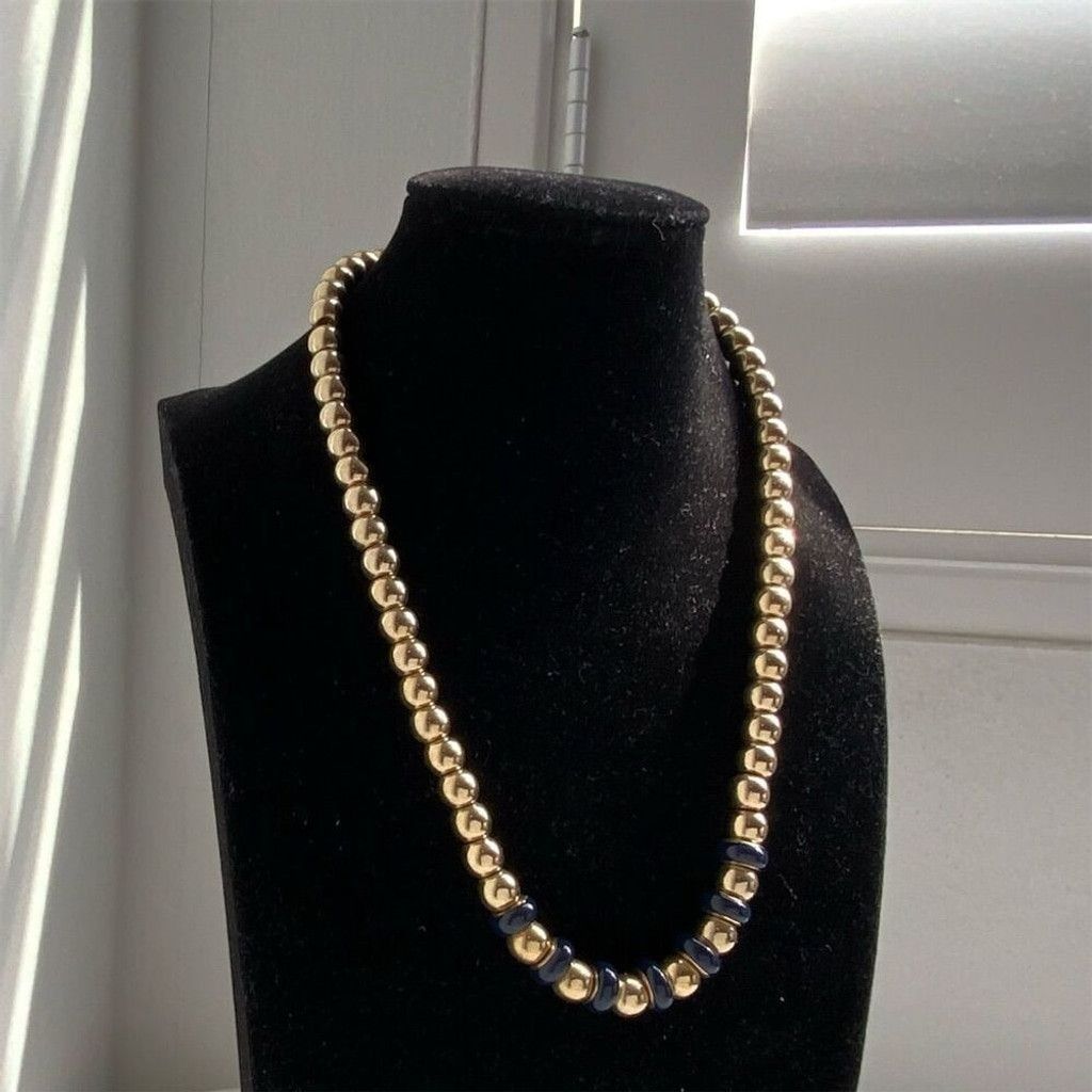 The Unbranded Brand Vintage Gold And Black Bead Necklace 17" Fashion Jewelry Size ONE SIZE - 7 Thumbnail