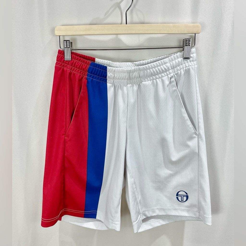 Sergio Tacchini Sergio Tacchini White Colorblock Athletic Tennis Shorts S Size US 29 - 2 Thumbnail
