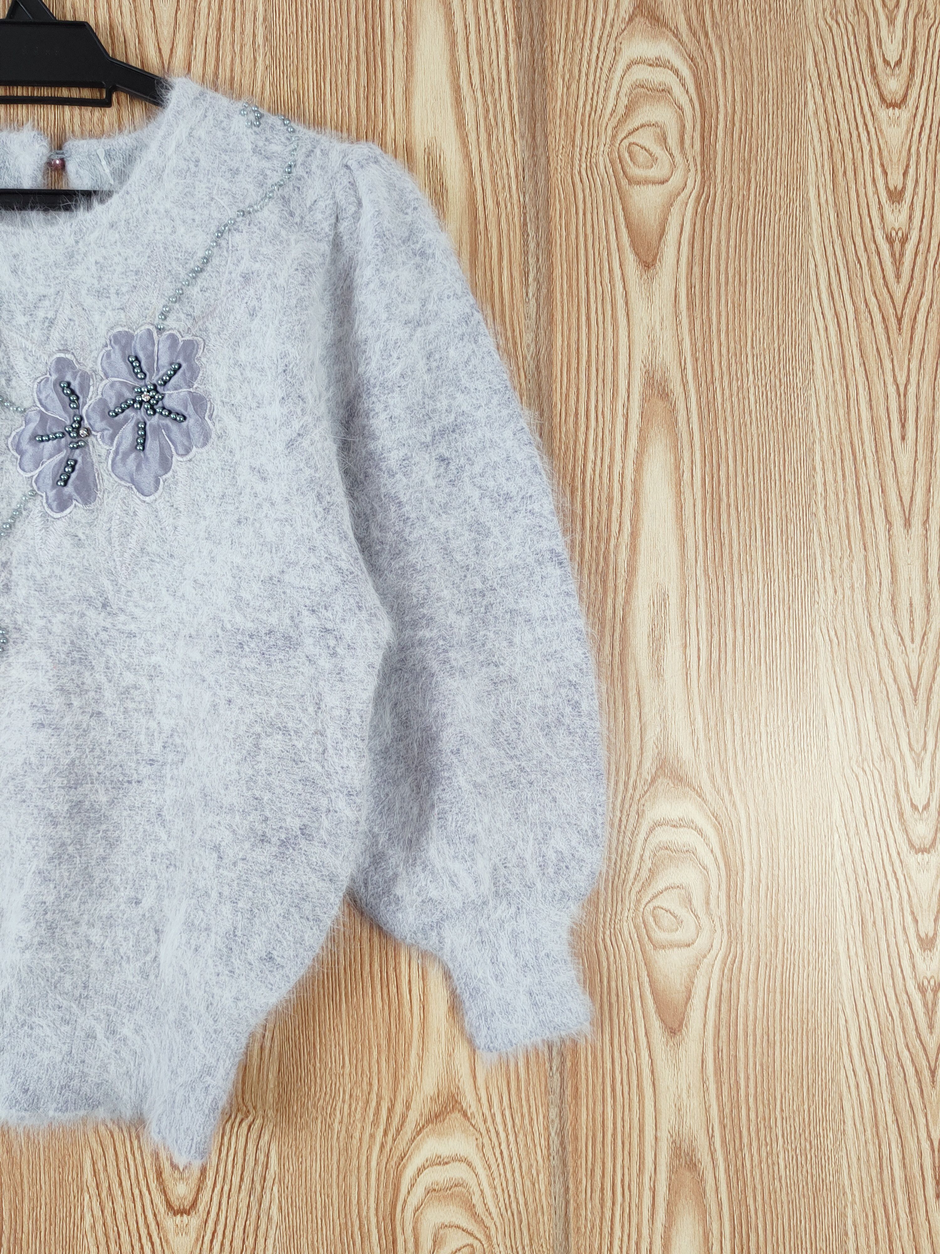 Homespun Knitwear × Japanese Brand × Vintage Japan vintage Gray Shag Shaggy Fur Mohair Knitwear #W757 Size XS / US 0-2 / IT 36-38 - 5 Thumbnail