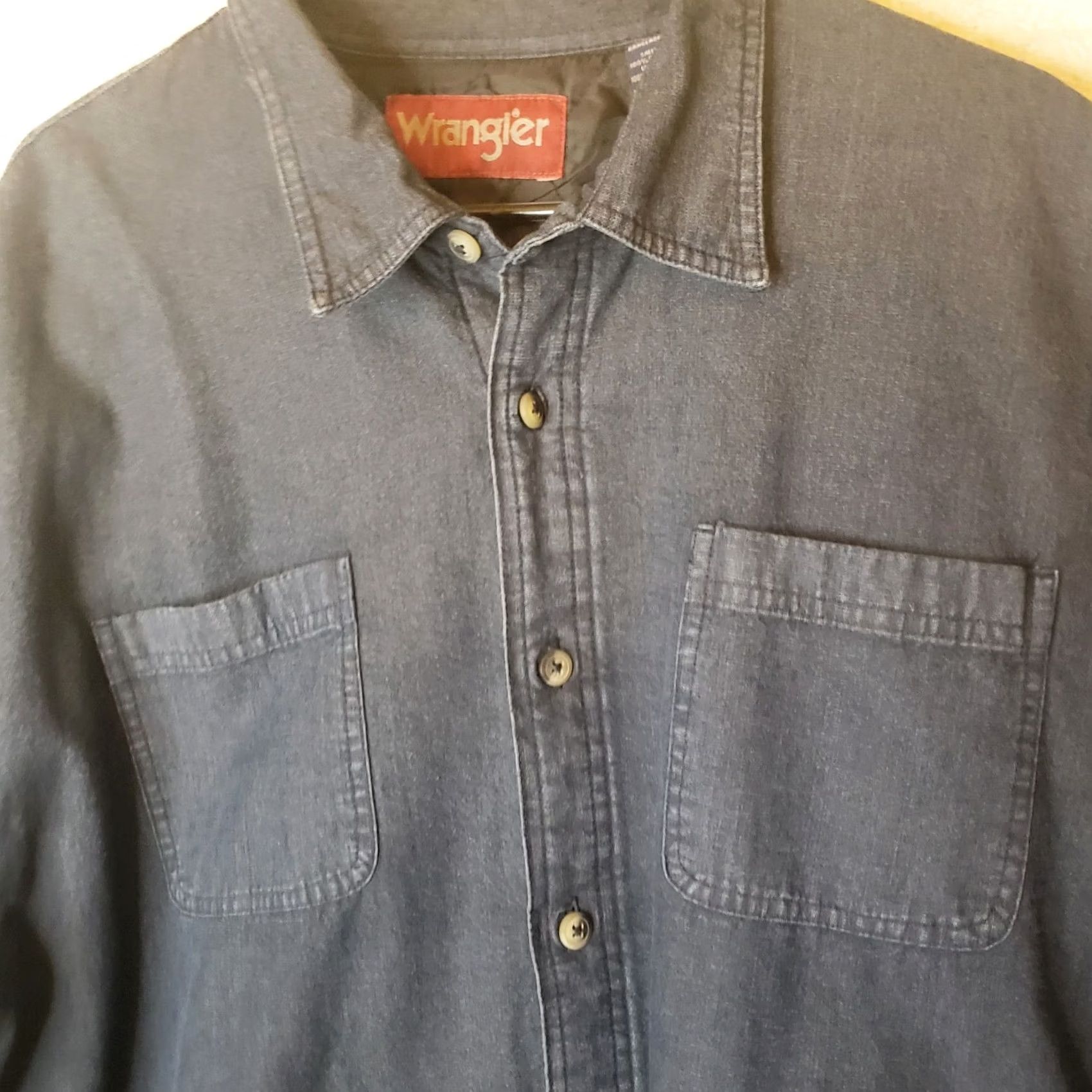 Wrangler Wrangler Shacket Men's 2XL Blue Canvas Quilted Insulated Button Up Shirt Jacket Size US XXL / EU 58 / 5 - 5 Thumbnail