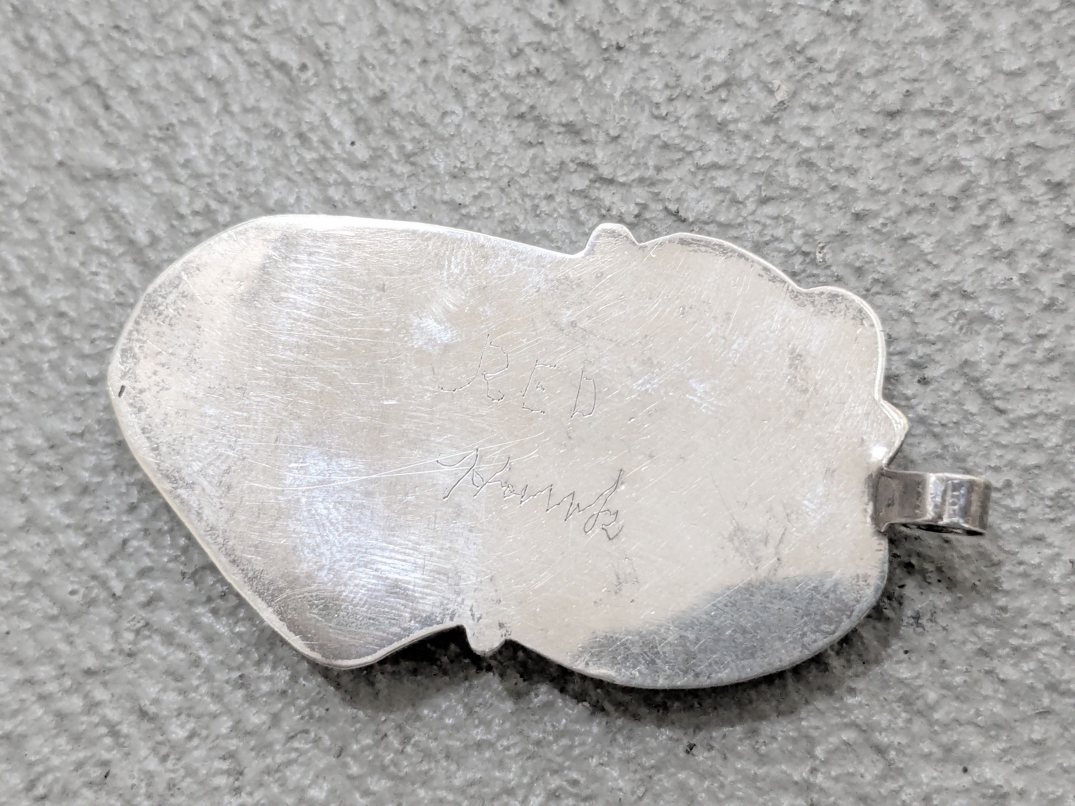 Jewelry Vintage Sterling Silver Pendant Turquoise Modern Leaf Size ONE SIZE - 11 Thumbnail