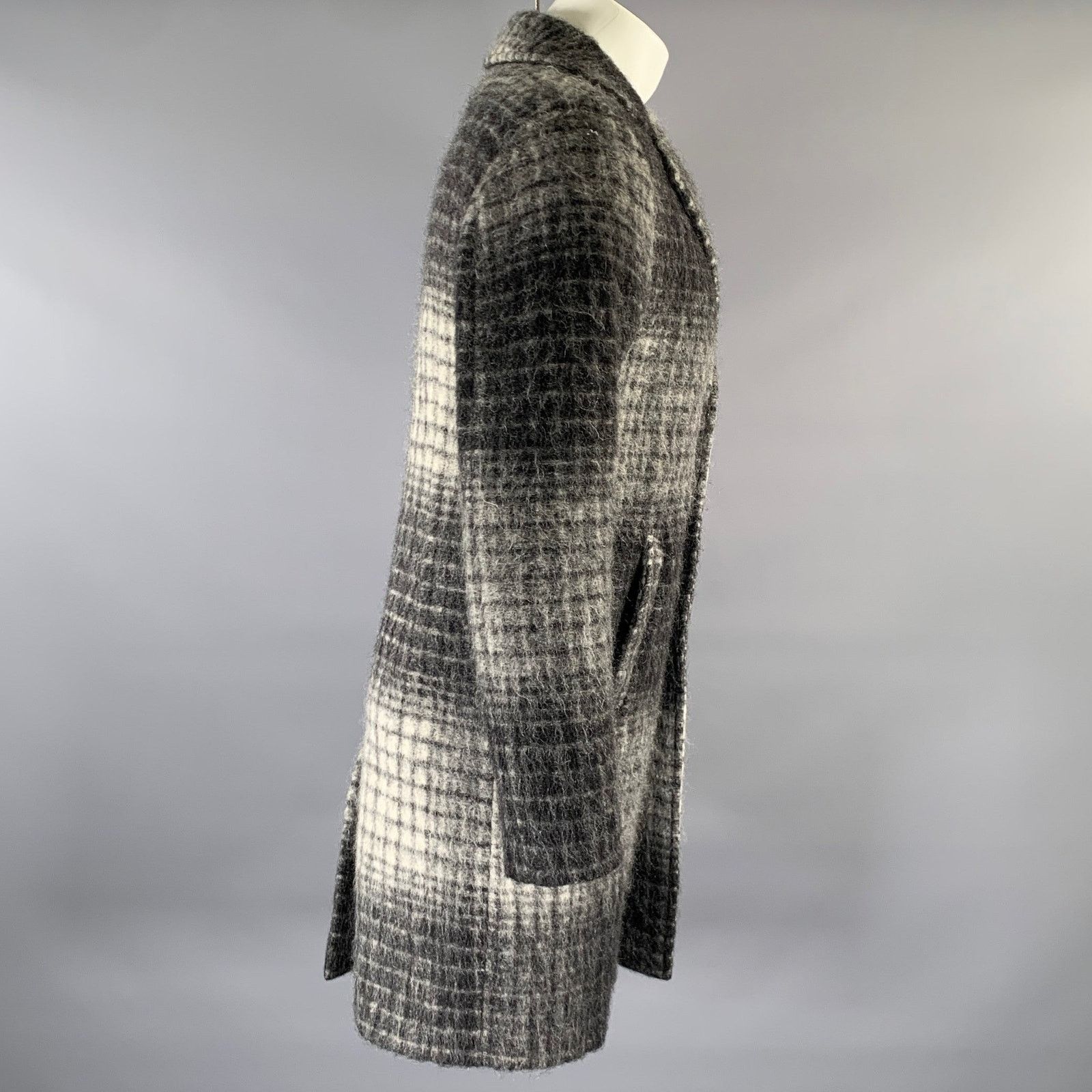 Scotch & Soda SCOTCH & SODA Grey Black Gingham Wool Blend Overcoat Size S Size US S / EU 44-46 / 1 - 3 Thumbnail