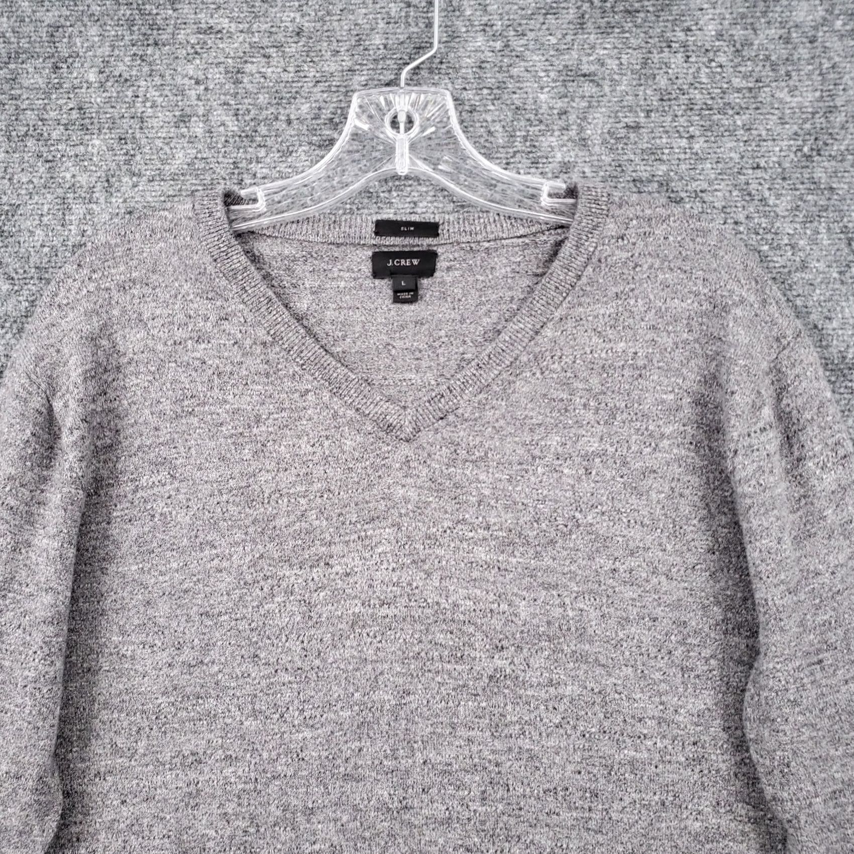 J.Crew J.CREW Sweater Mens L Gray V-Neck Pullover Slim Fit Long Sleeve Knit Shirt Size US L / EU 52-54 / 3 - 3 Thumbnail