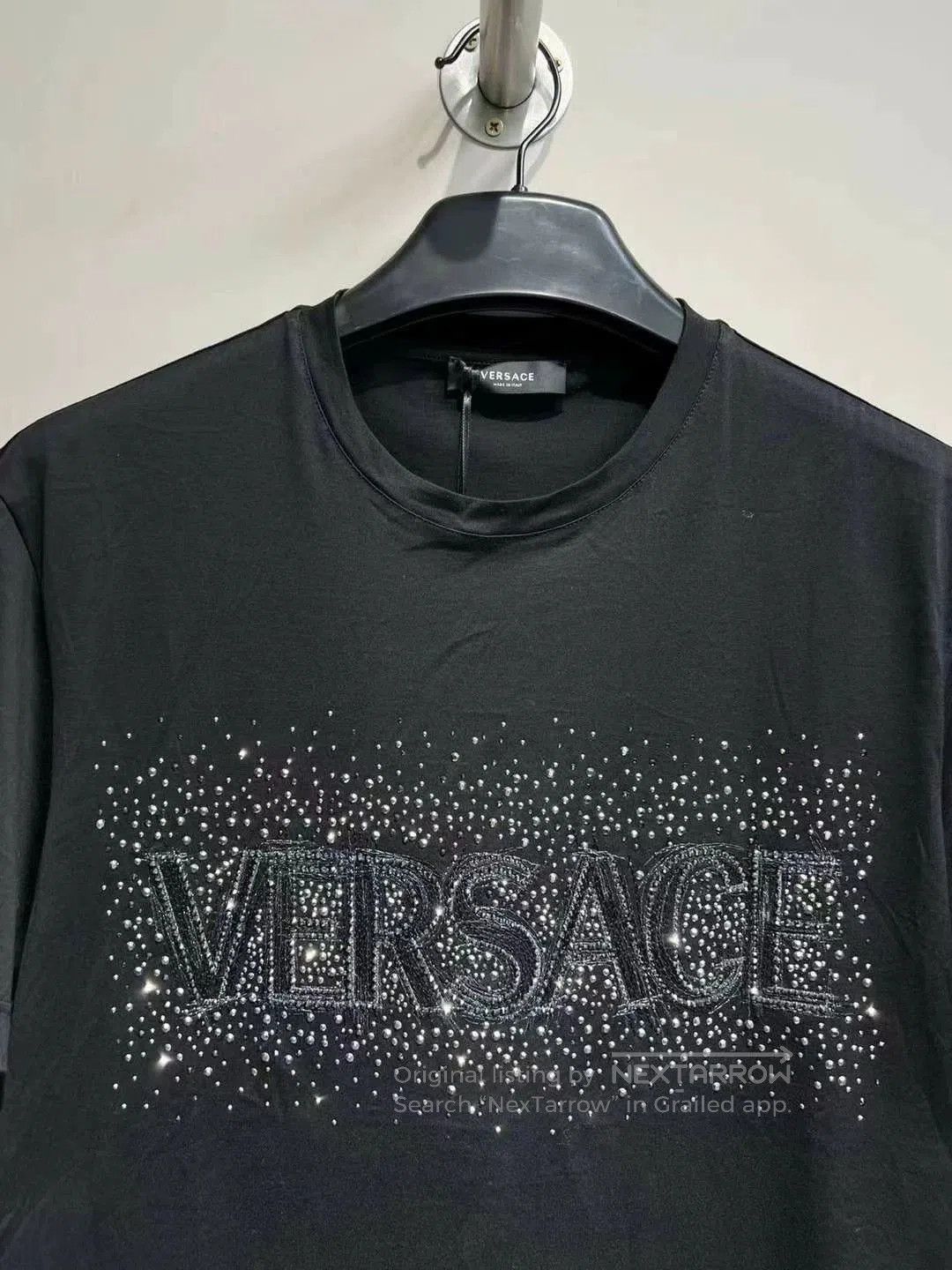 Versace Versace Black Crystal Logo Short Sleeve T-Shirt. Size US S / EU 44-46 / 1 - 3 Thumbnail