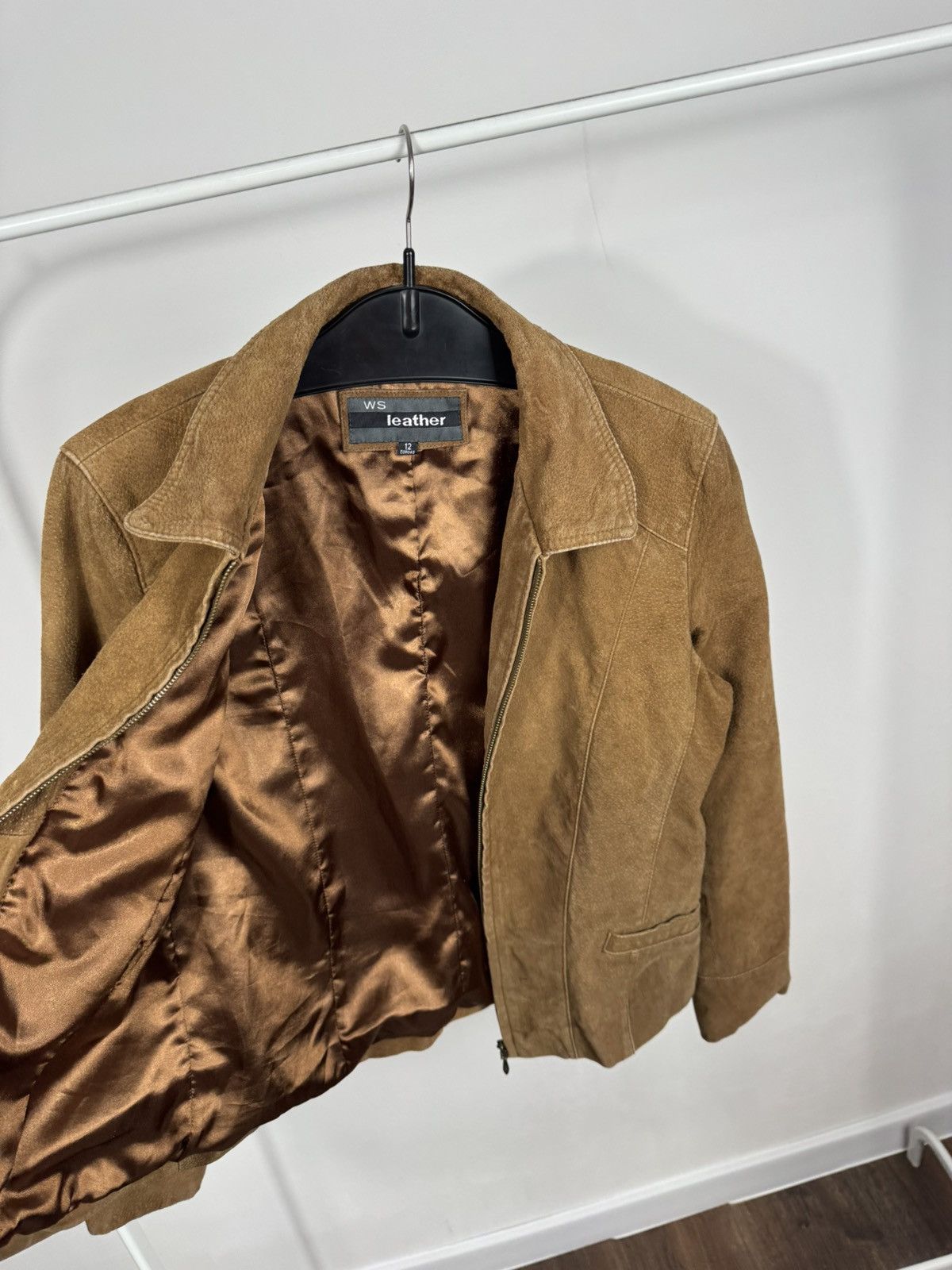Other Vintage Women’s Brown Suede Leather Jacket Zip Up Short Y2K Size M / US 6-8 / IT 42-44 - 6 Thumbnail
