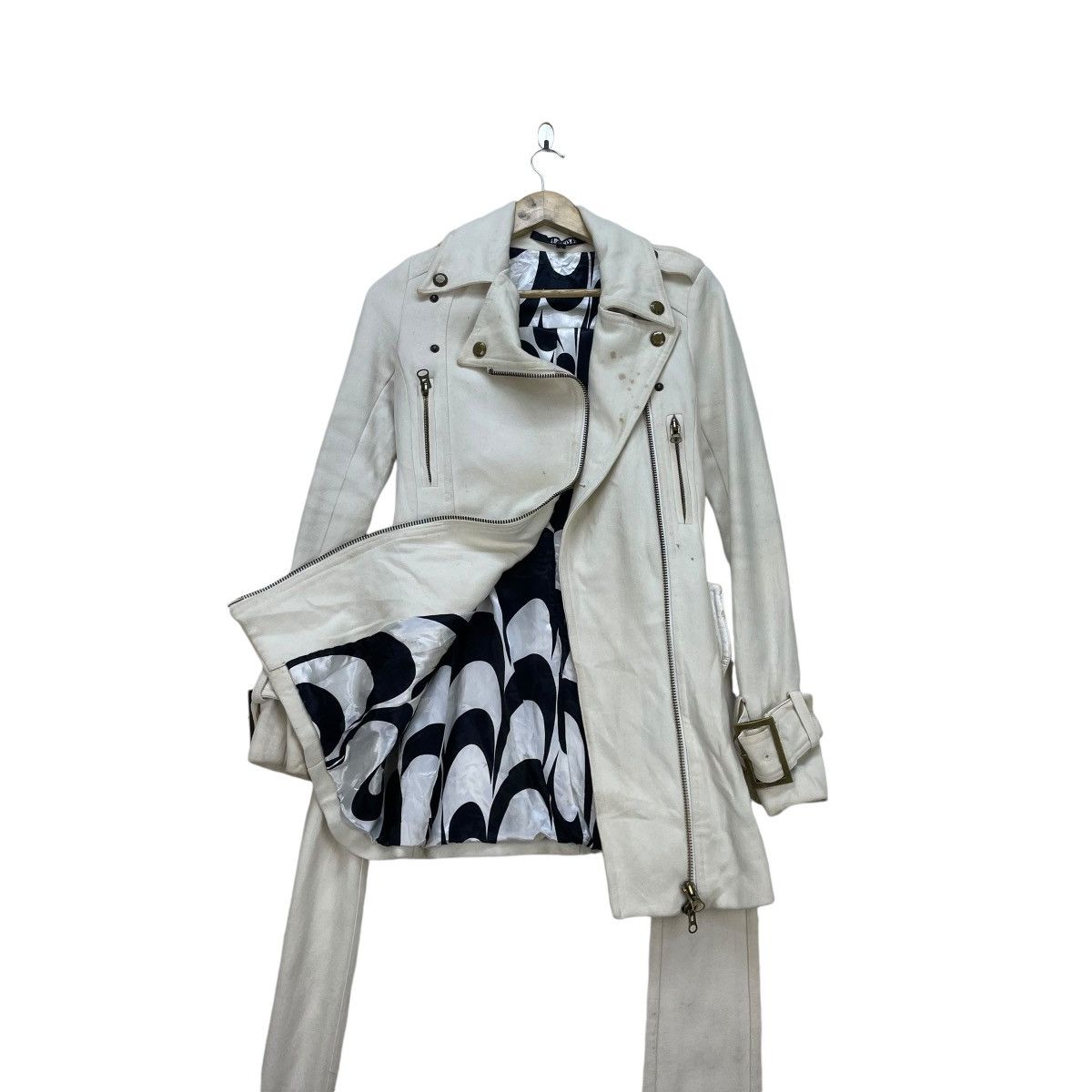 If Six Was Nine × Le Grande Bleu (L.G.B.) × Mari's Rock 💥Punkish Pine Lip Service Japanese Punk Belted Coat Jacket Size S / US 4 / IT 40 - 1 Thumbnail