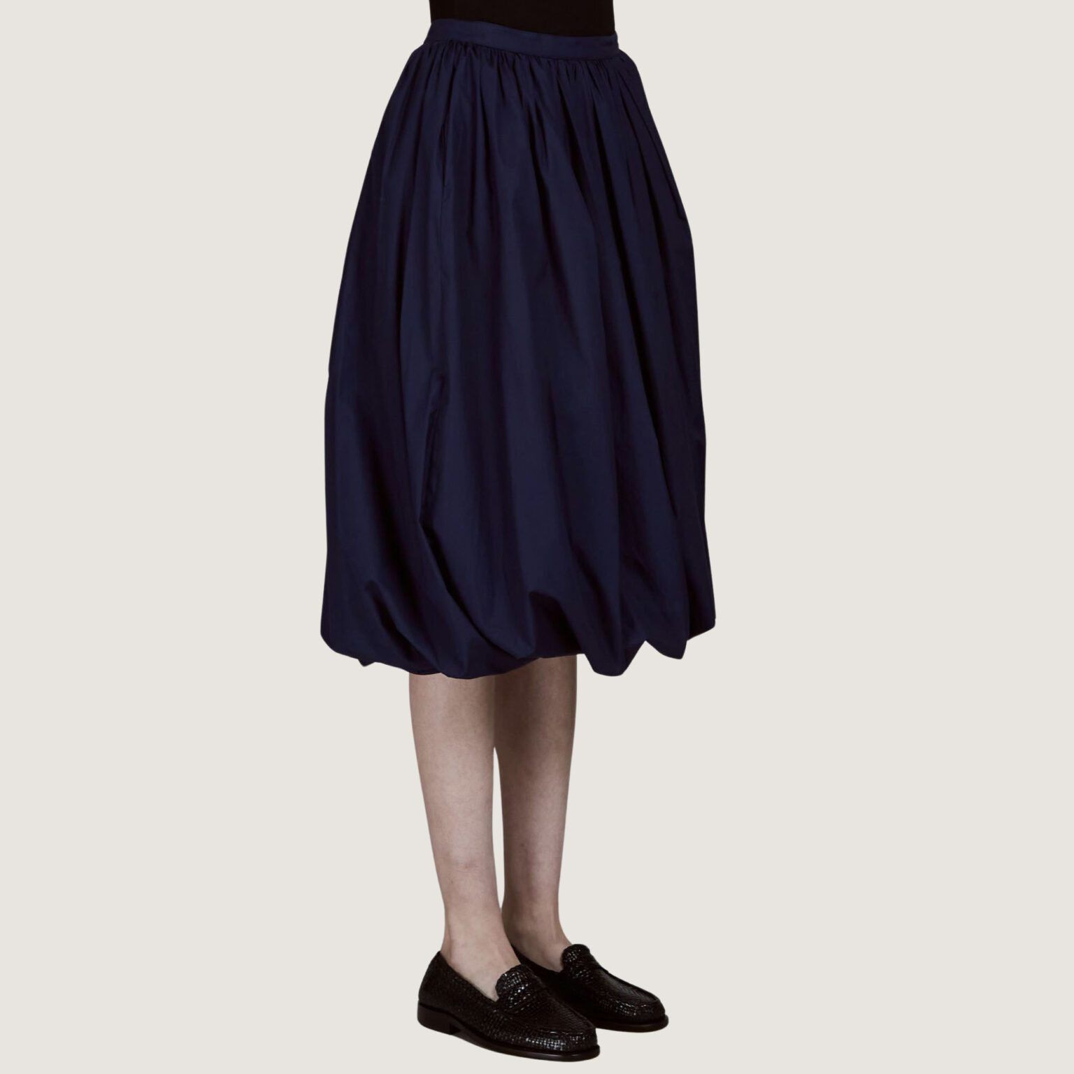 Marni oc11z0525 Balloon Midi Skirt in Navy Blue Size 30" / US 8 / IT 44 - 2 Thumbnail
