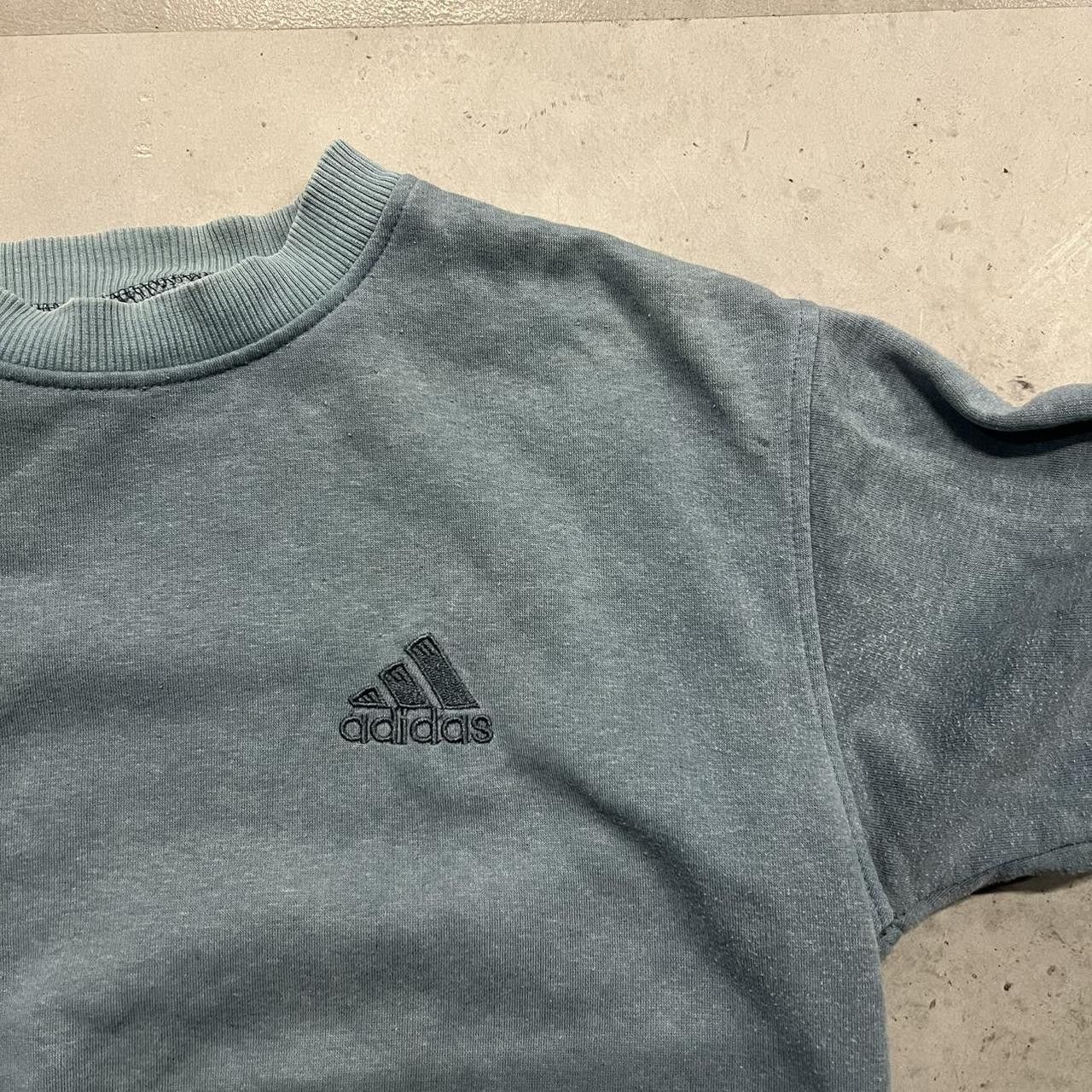 Adidas × Vintage Vintage Y2K/2000s Teal blue Adidas Essential Sweatshirt! Size US M / EU 48-50 / 2 - 2 Thumbnail