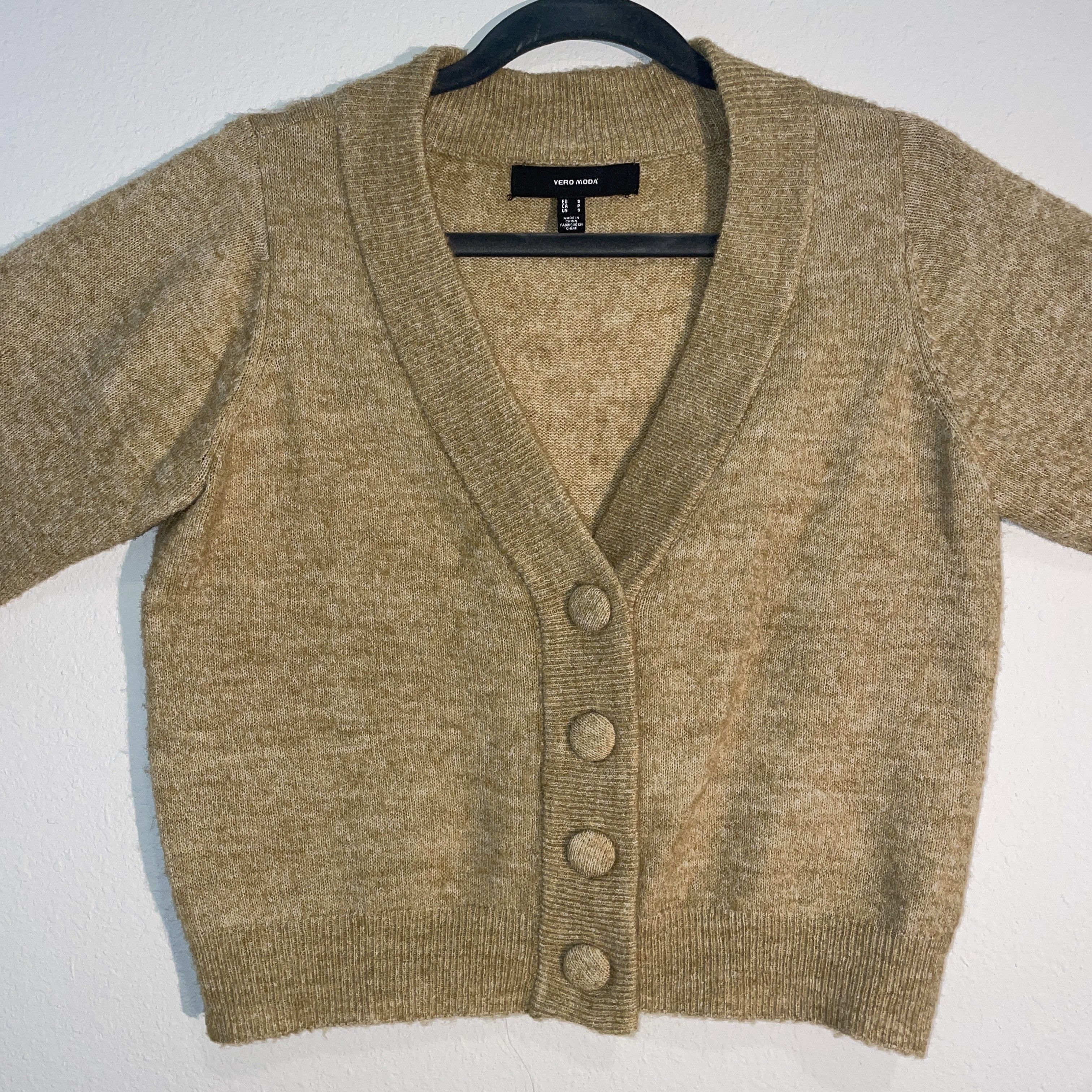 Other VERO MODA Cropped Cardigan Sweater size S Nutmeg Brown Size S / US 4 / IT 40 - 2 Thumbnail
