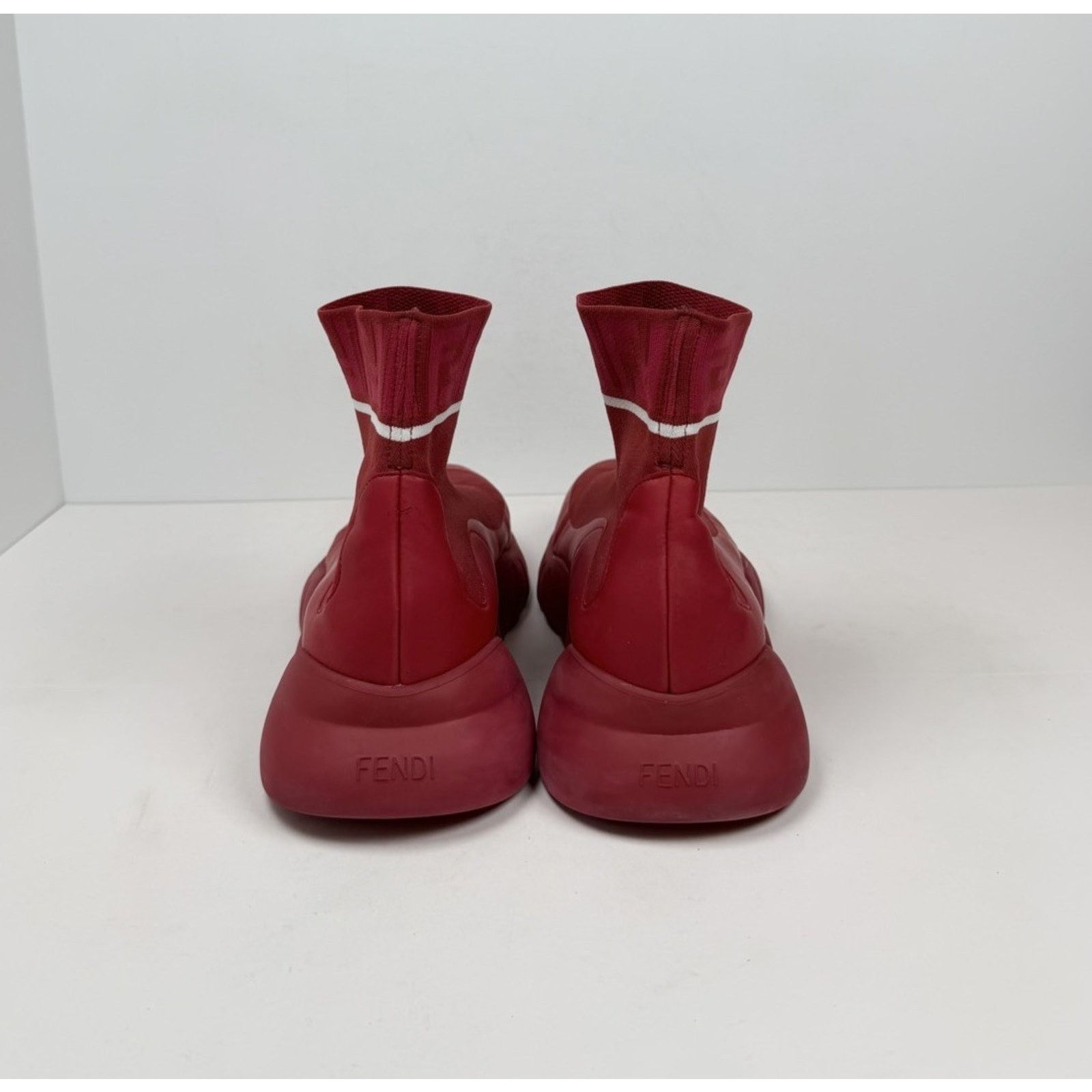 Fendi Size 7 - Fendi Technical Knit Logo Red High Size US 7 / EU 40 - 3 Thumbnail