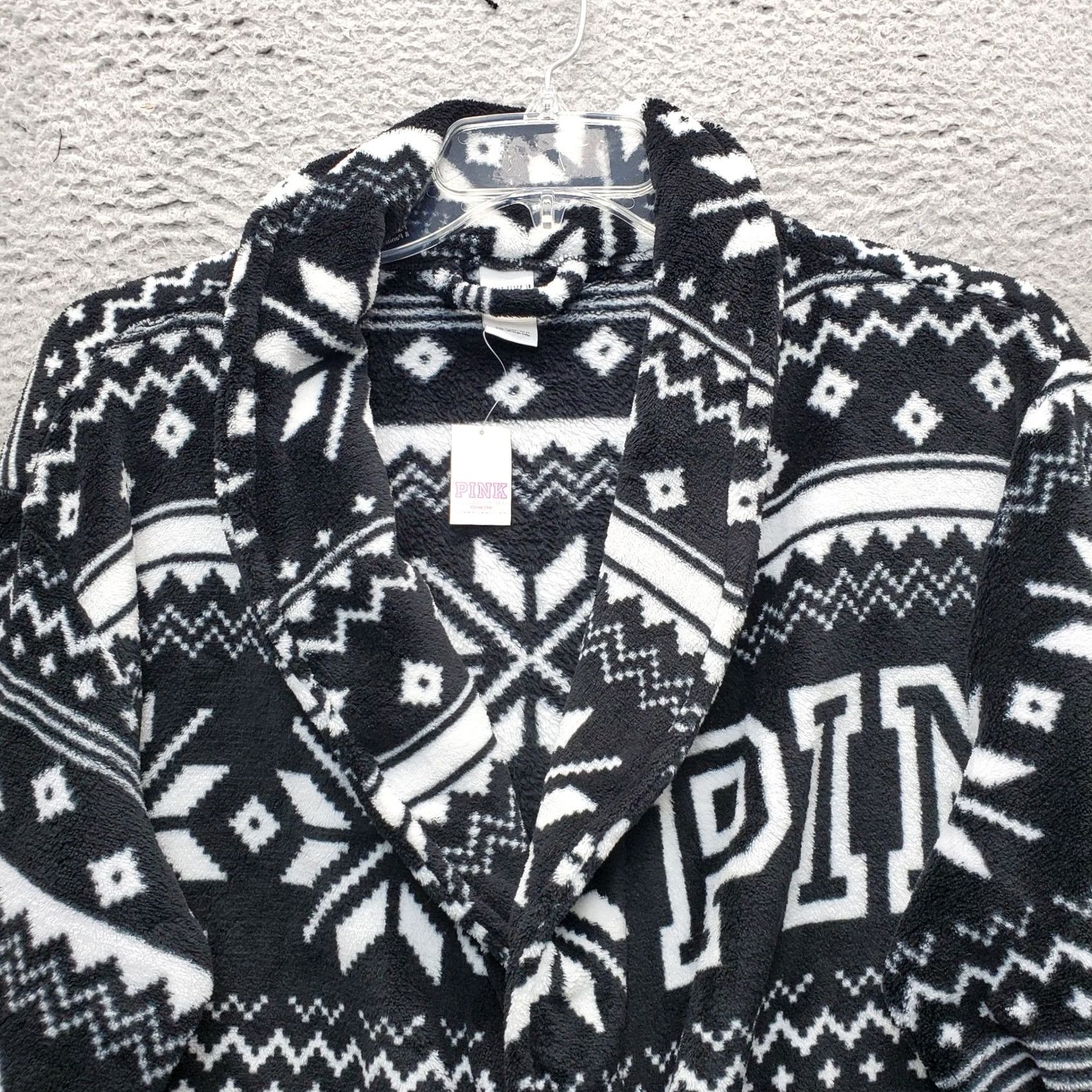 Pinko PINK Robe Womens M/L Multi Snowflake Print Plush Fleece Belted Waist Shawl Collar Size ONE SIZE - 7 Thumbnail
