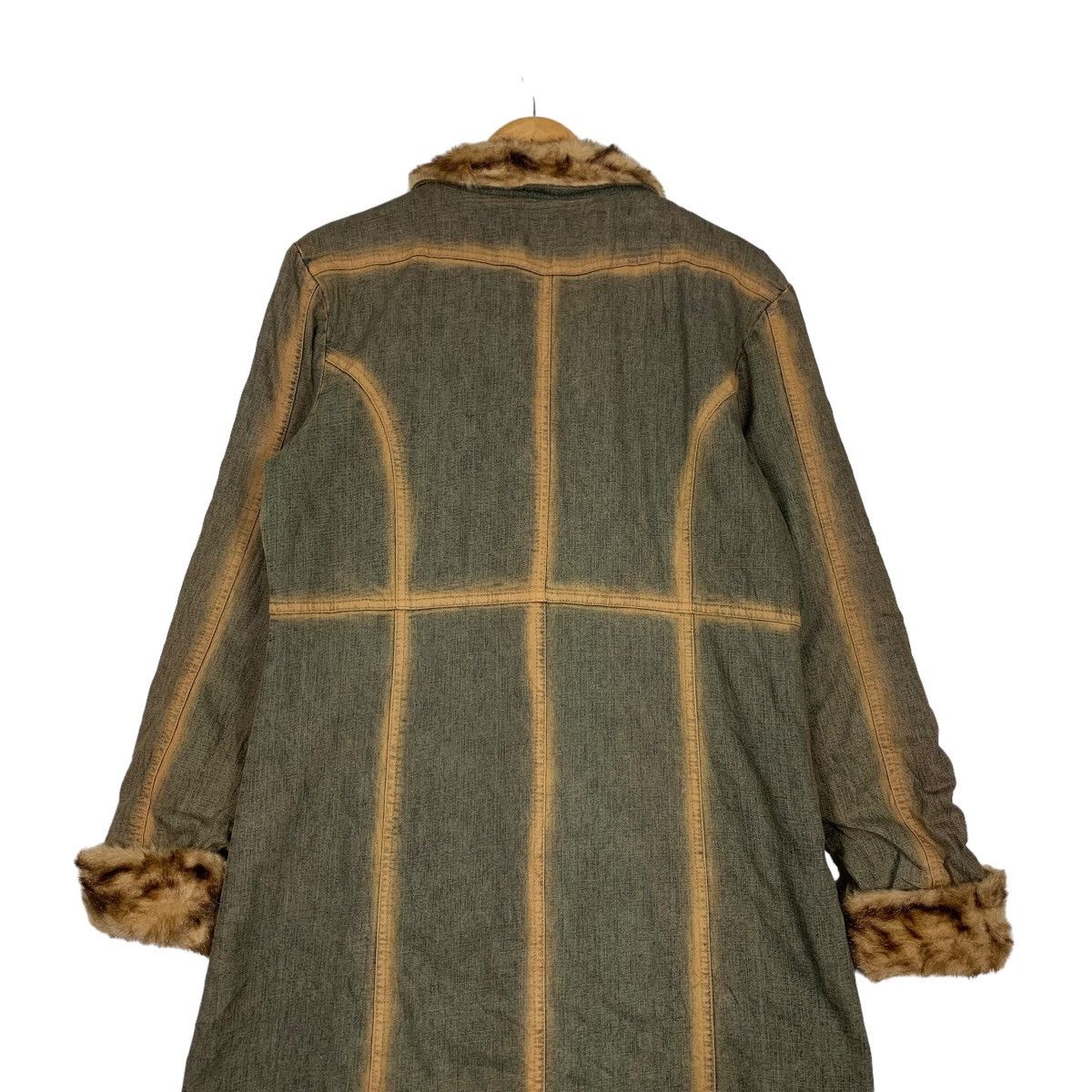 Japanese Brand COMPLETE GIRL Faux Fur Rusty Denim Overcoat Jacket #1054-C48 Size S / US 4 / IT 40 - 8 Thumbnail
