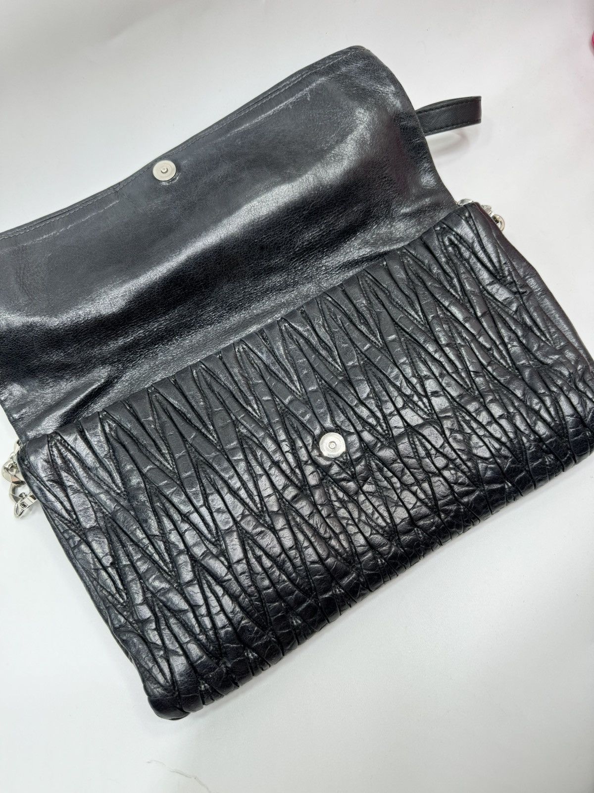 Miu Miu Miumiu - Matelasse Black Suplease Leather Bag Size ONE SIZE - 4 Thumbnail