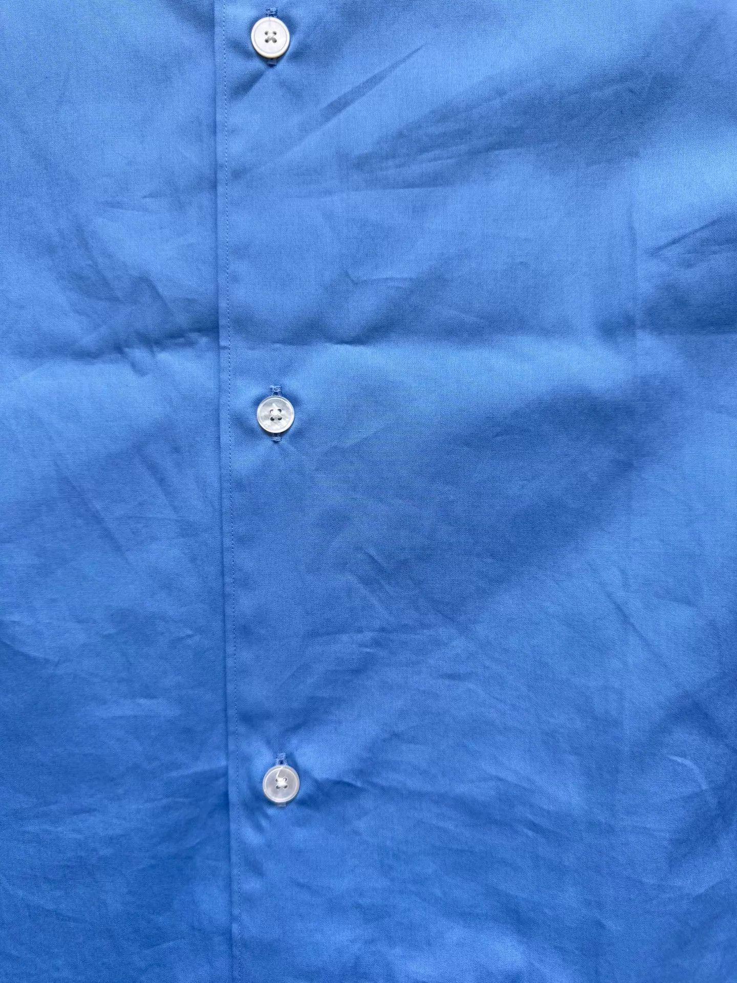 A.PRESSE A.PRESSE Blue Relaxed Regular Collar Shirt Size 1 Size US S / EU 44-46 / 1 - 5 Thumbnail