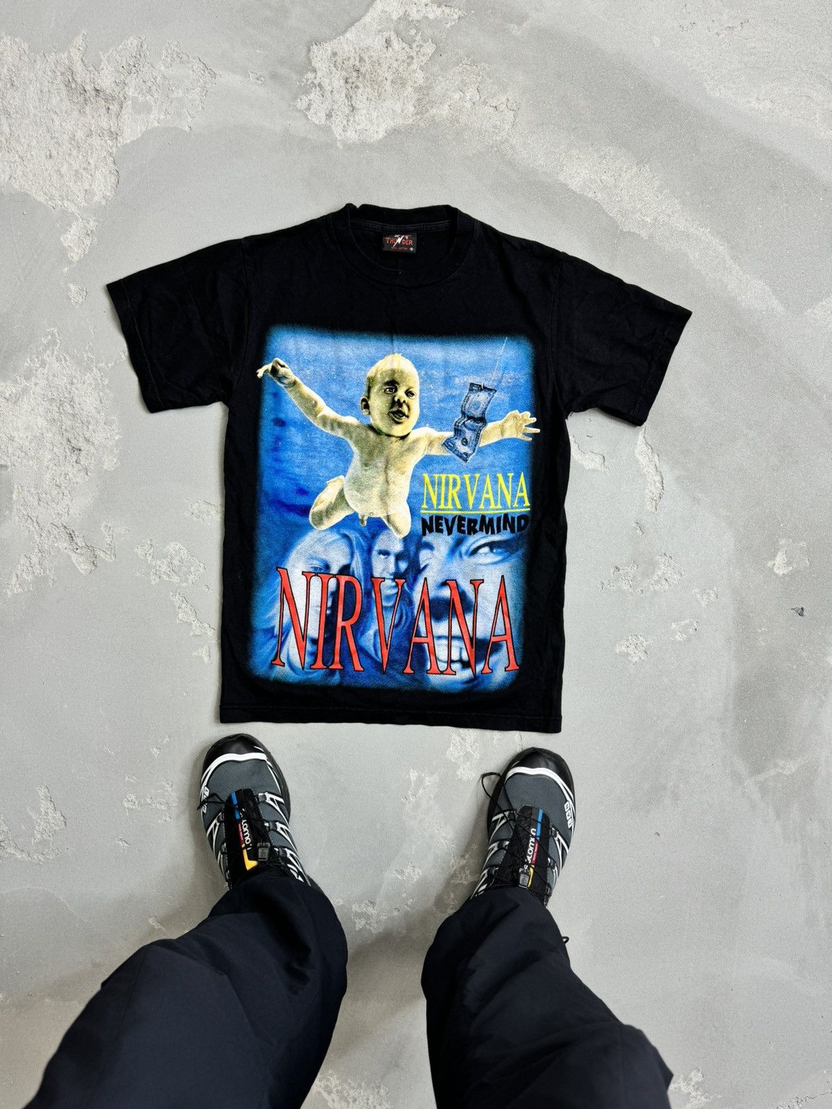 image of Band Tees x Nirvana Vintage Nirvana Nevermind Bootleg Band Shirt in Black, Men's (Size Small)