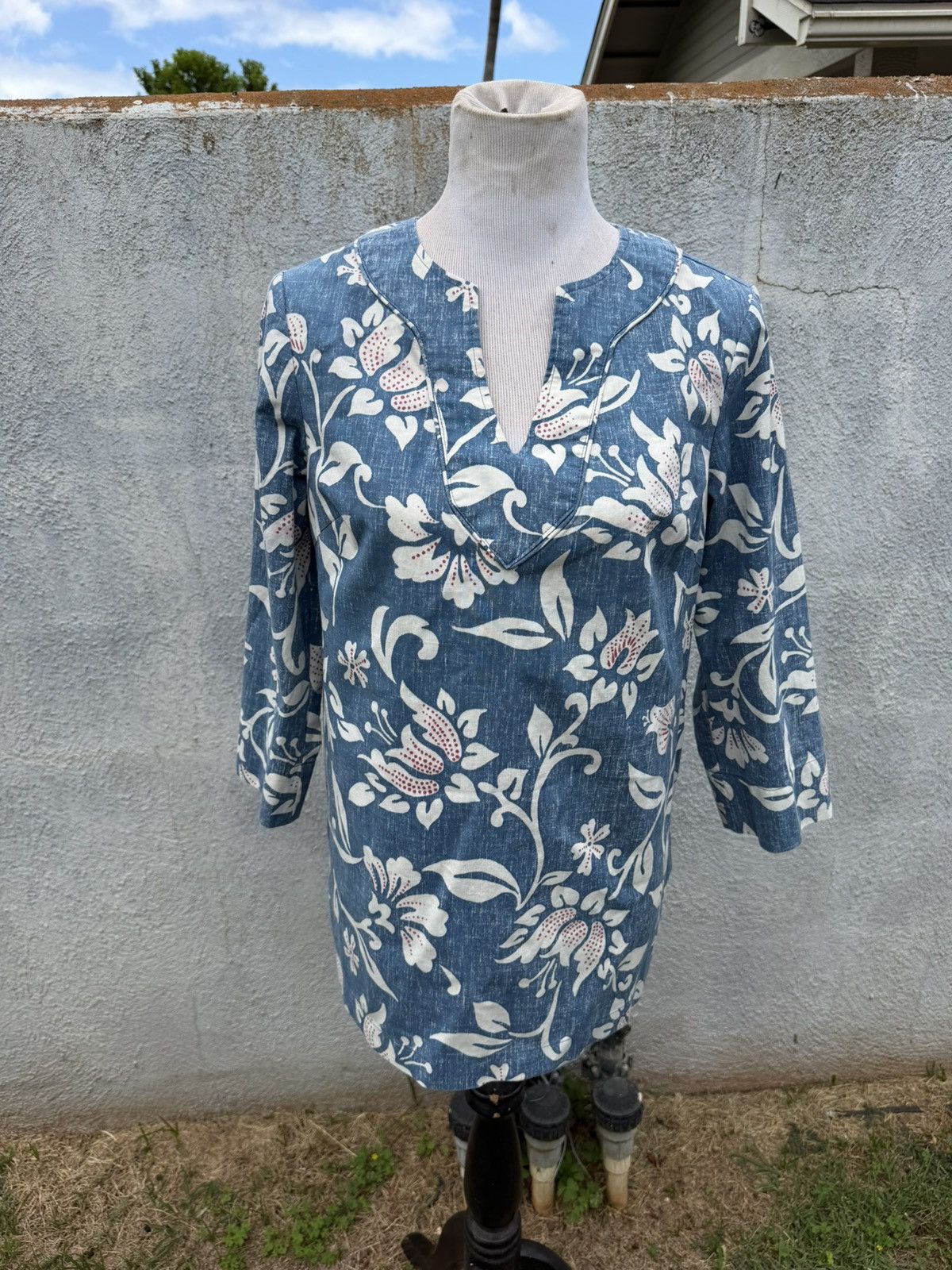 Reyn Spooner Reyn Spooner Tunic Women's S Hawaiian Blouse Blue/White Size S / US 4 / IT 40 - 1 Thumbnail