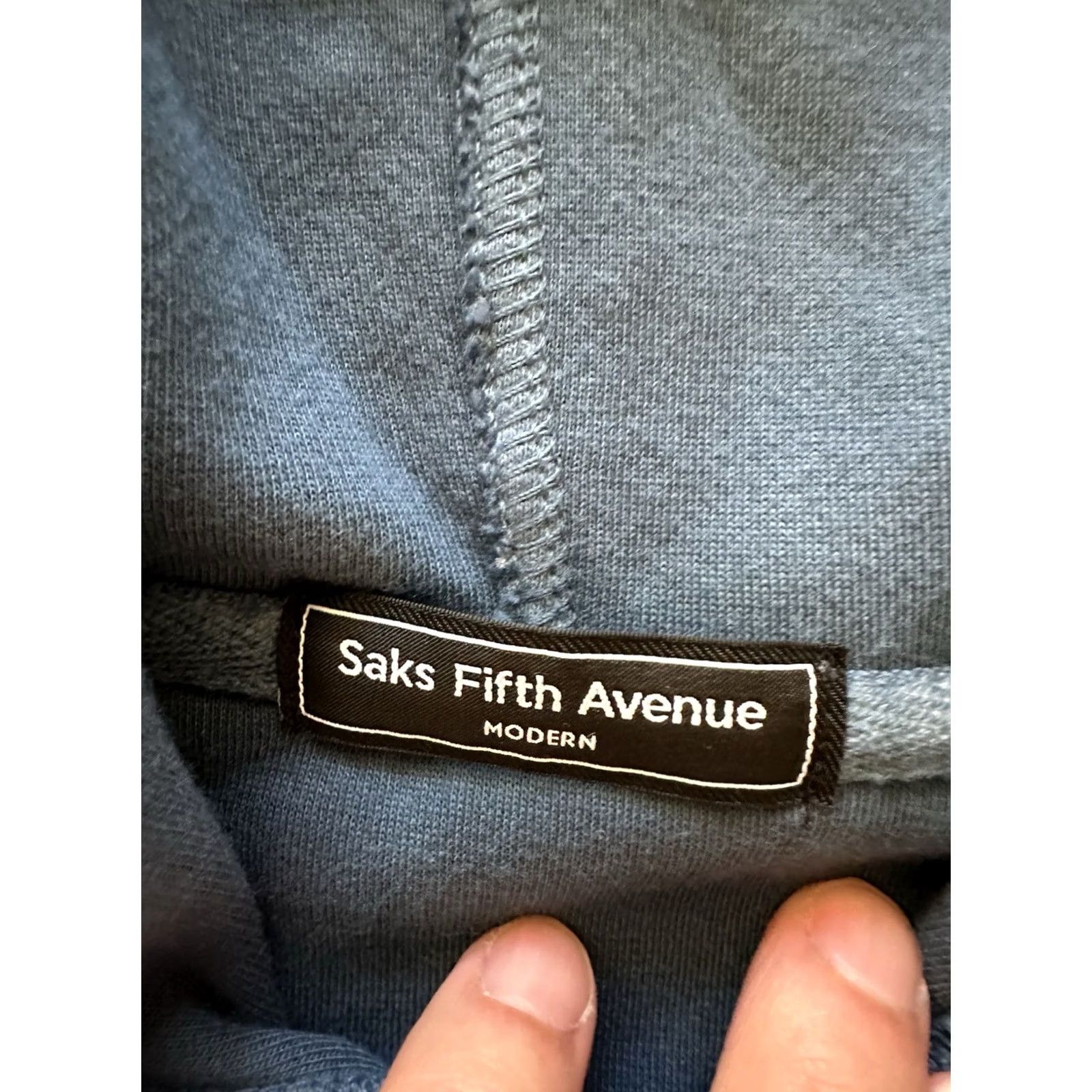 Saks Fifth Avenue Saks Fifth Avenue Men’s Tie Dye Knit Hoodie Sweatshirt Navy Blue Orange Sz L Full Zip Hooded Crew Neck Cashmere Knit Size US L / EU 52-54 / 3 - 3 Thumbnail